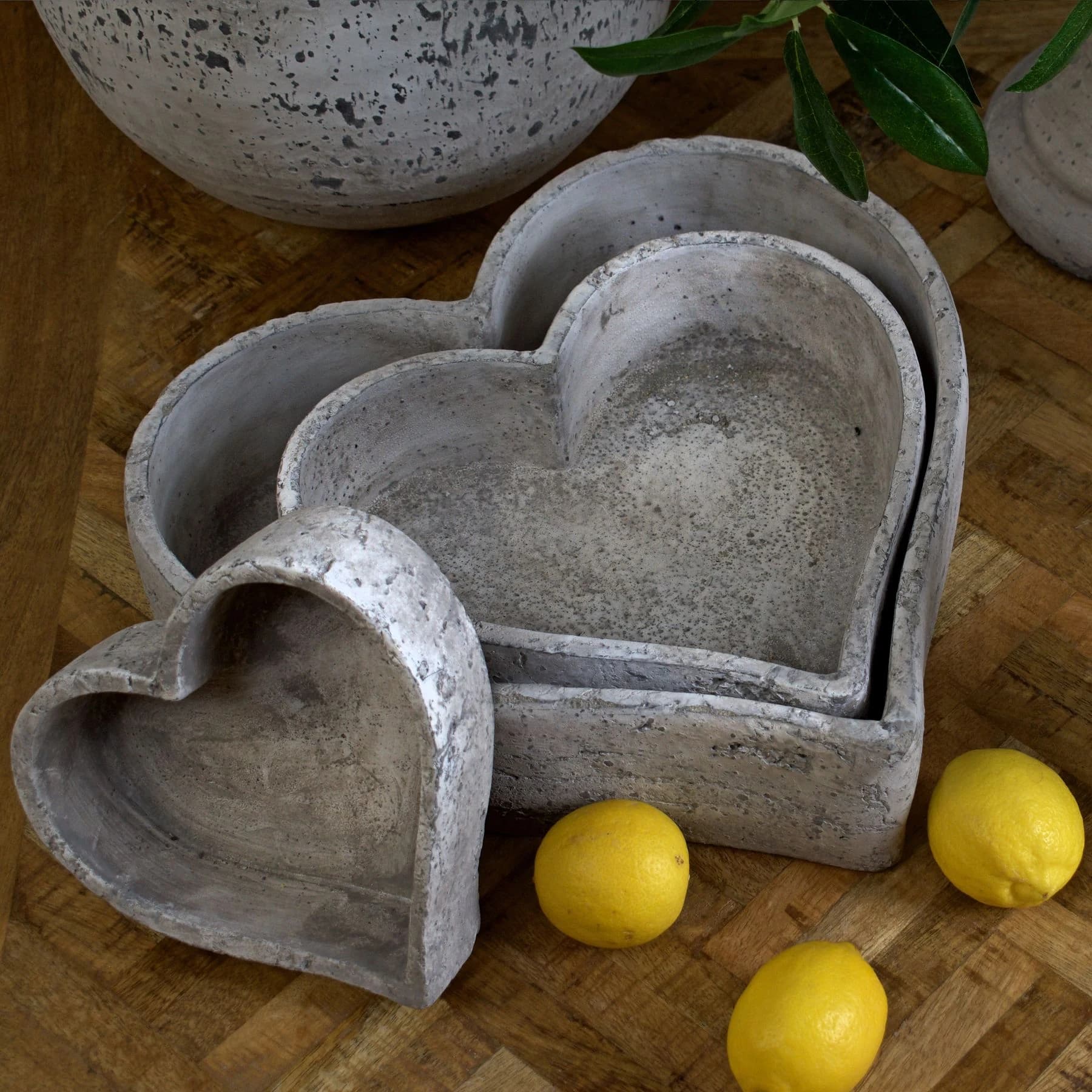 Set Of Three Large Stone Ceramic Dishes - Candles, photo 4 of 4