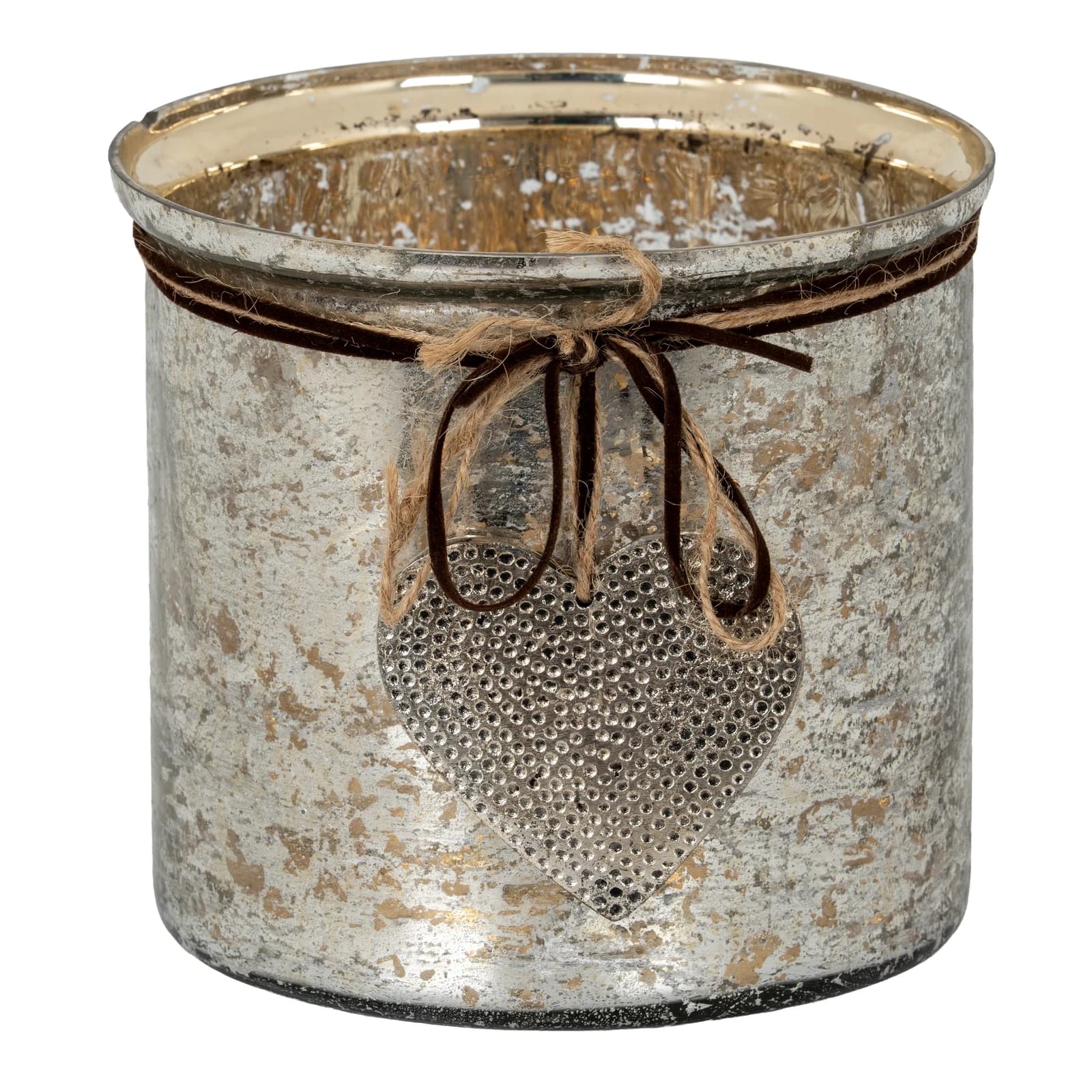 Mercury Hammered Heart Large Candle Holder - Candles, photo 2 of 6