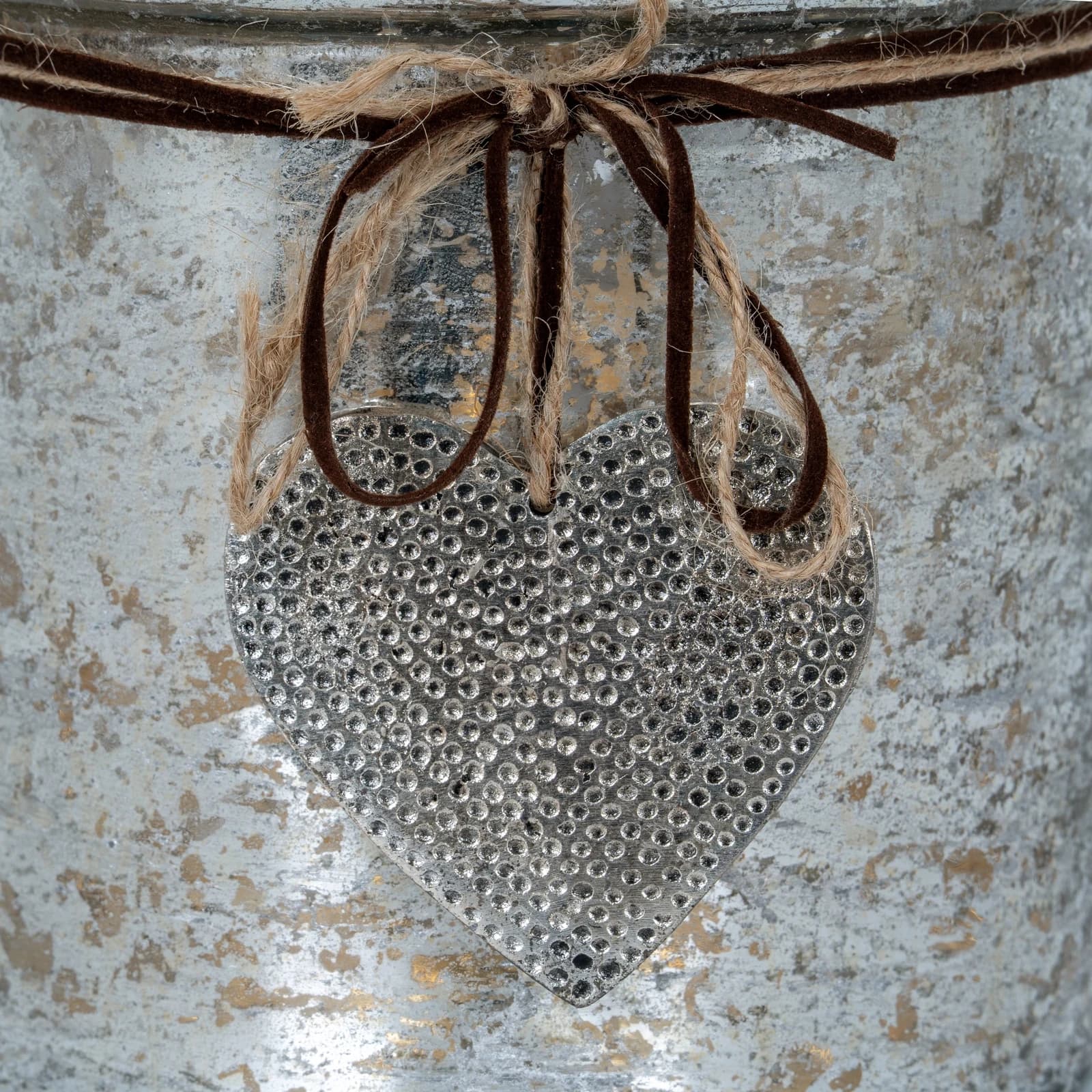 Mercury Hammered Heart Large Candle Holder - Candles, photo 4 of 6