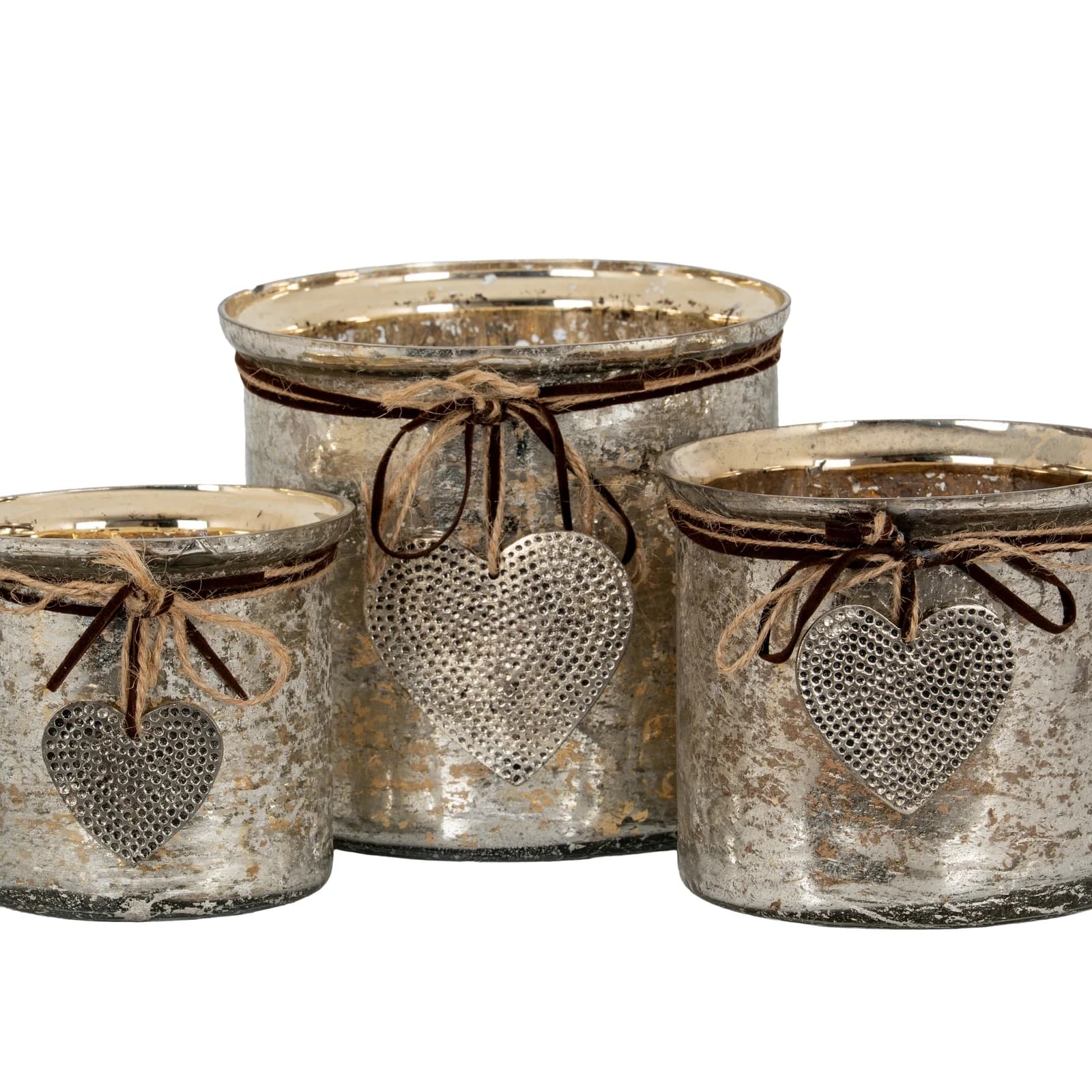 Mercury Hammered Heart Large Candle Holder - Candles, photo 6 of 6