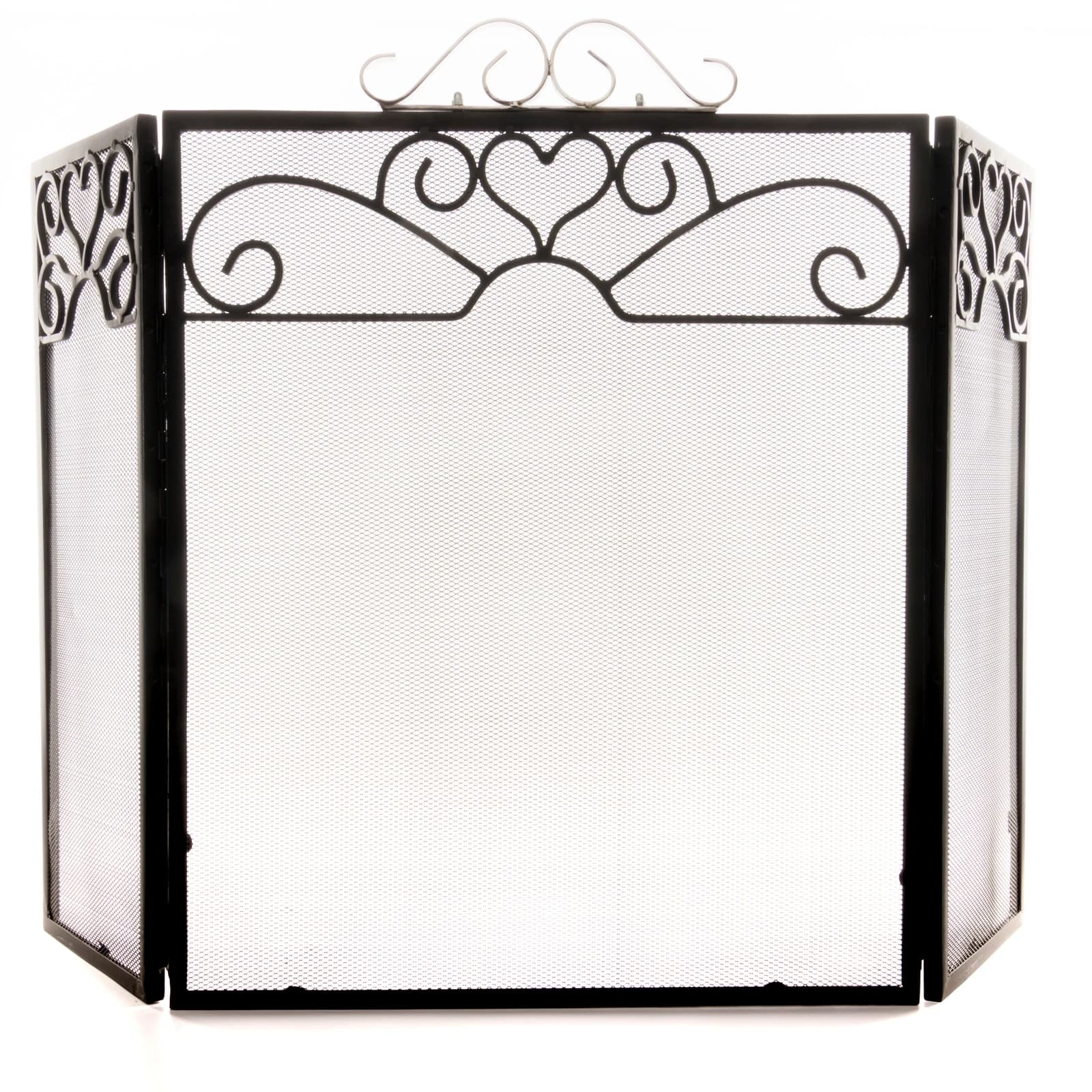Chrome Topped Three Fold Fire Screen - Decorative, photo 2 of 3