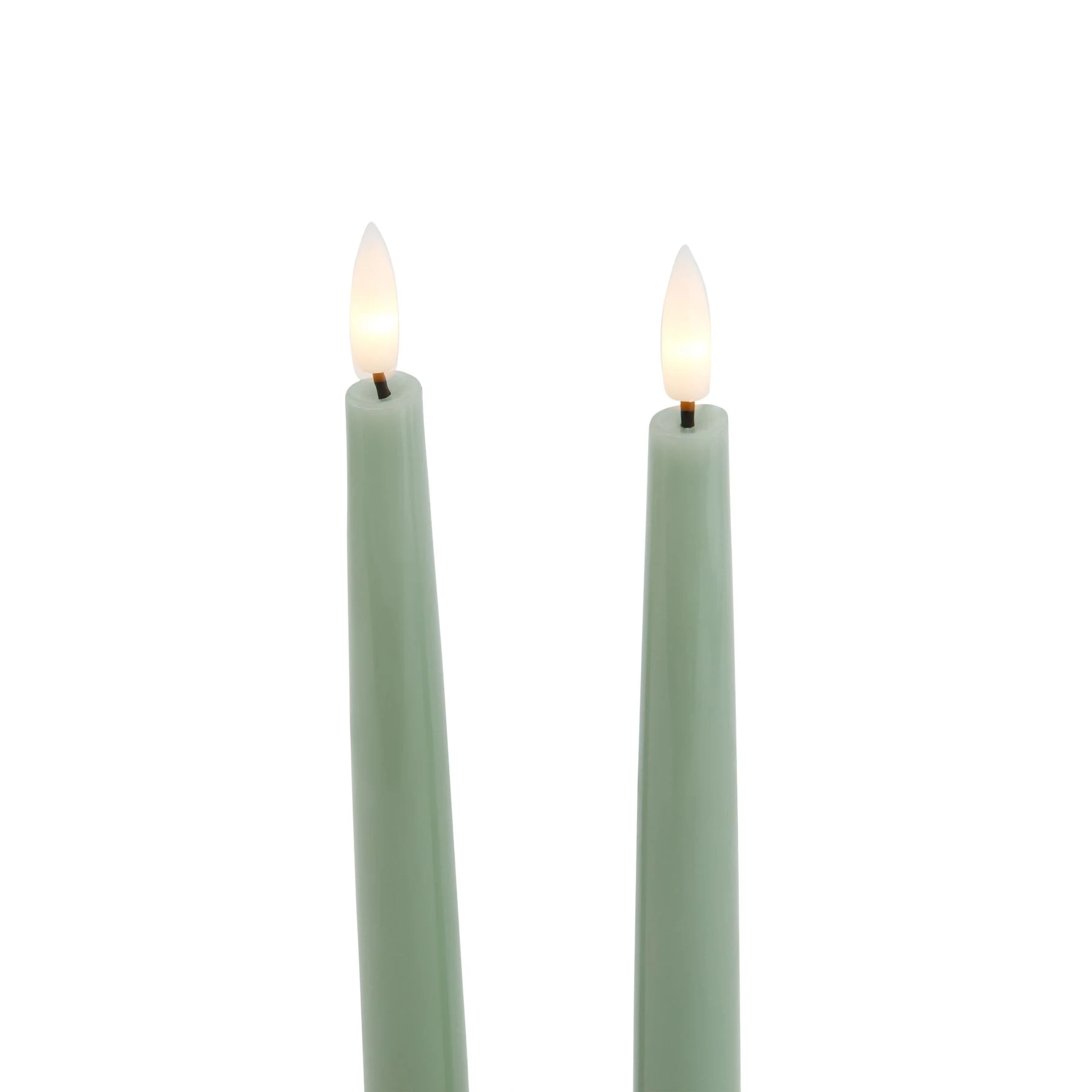 Luxe Collection S/2 Sage LED Wax Dinner Candles - Candles, photo 4 of 4
