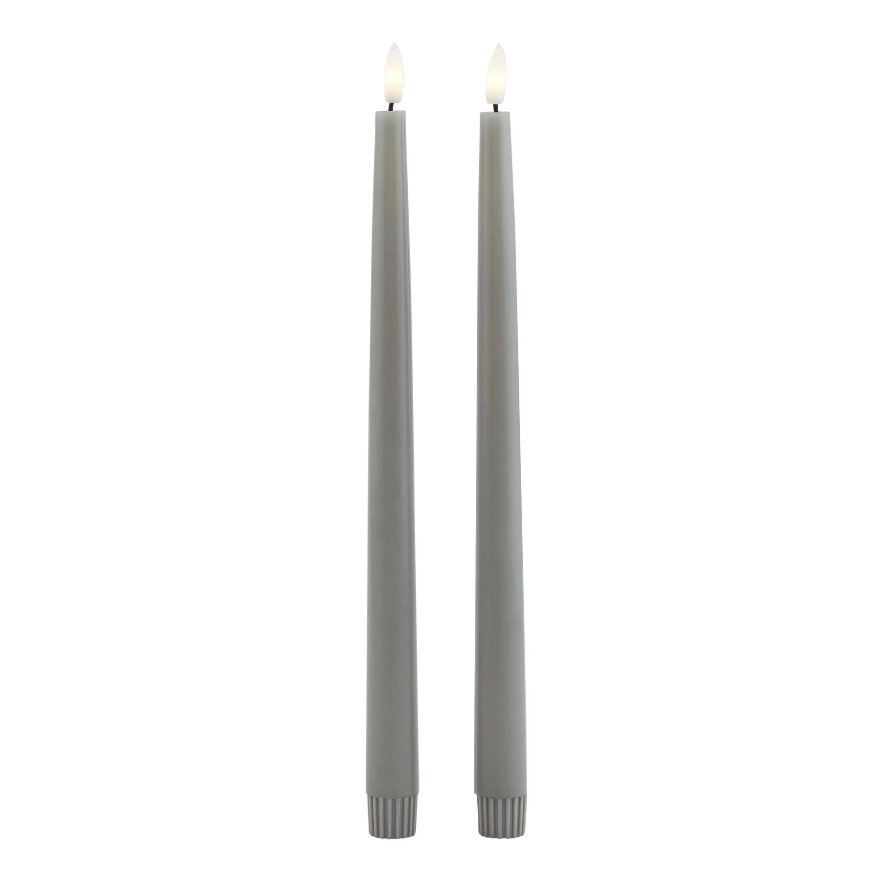 Luxe Collection S/2 Grey LED Wax Dinner Candles - Candles, photo 3 of 4