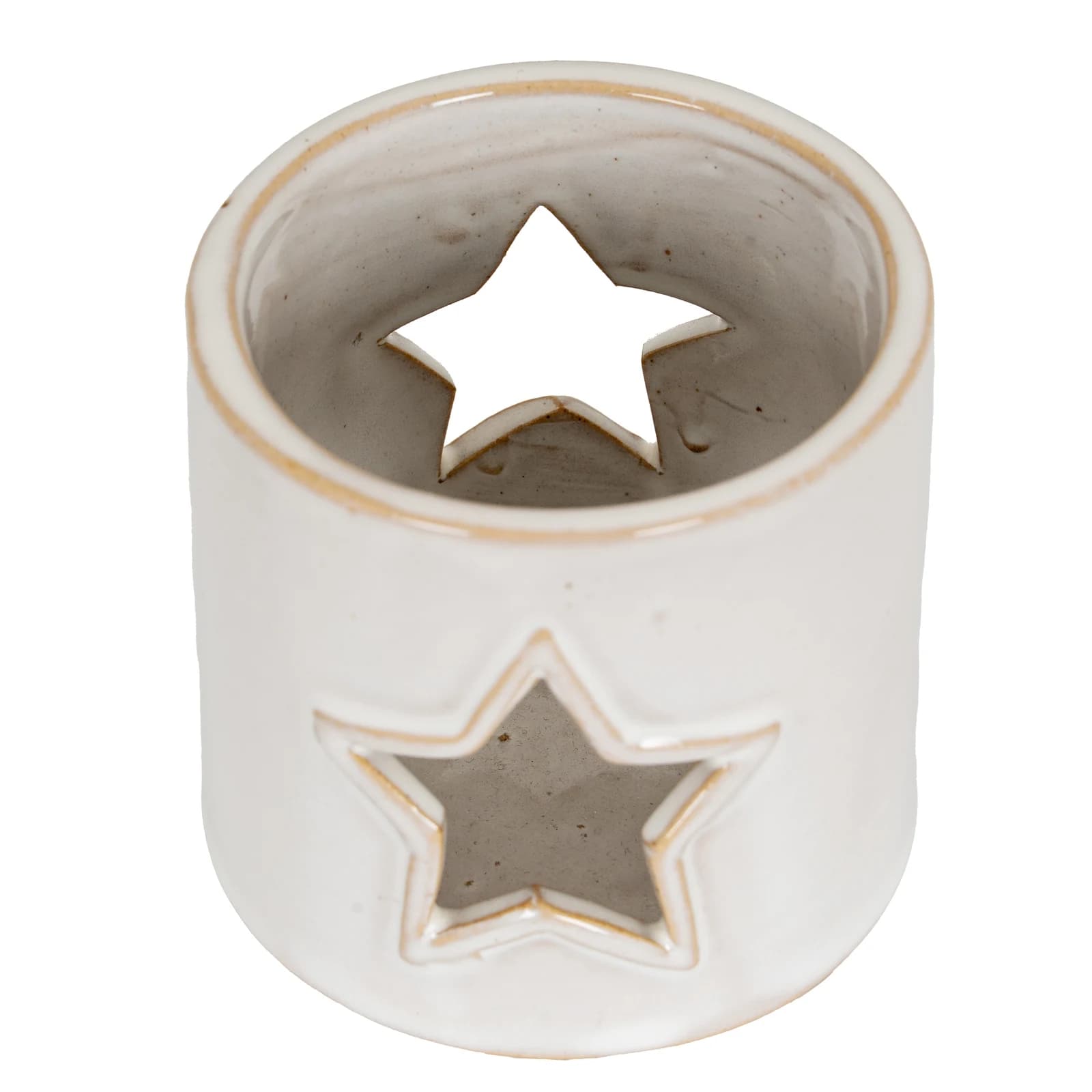 White Ceramic Star Cut-Out Tealight Holder - Candles, photo 2 of 3