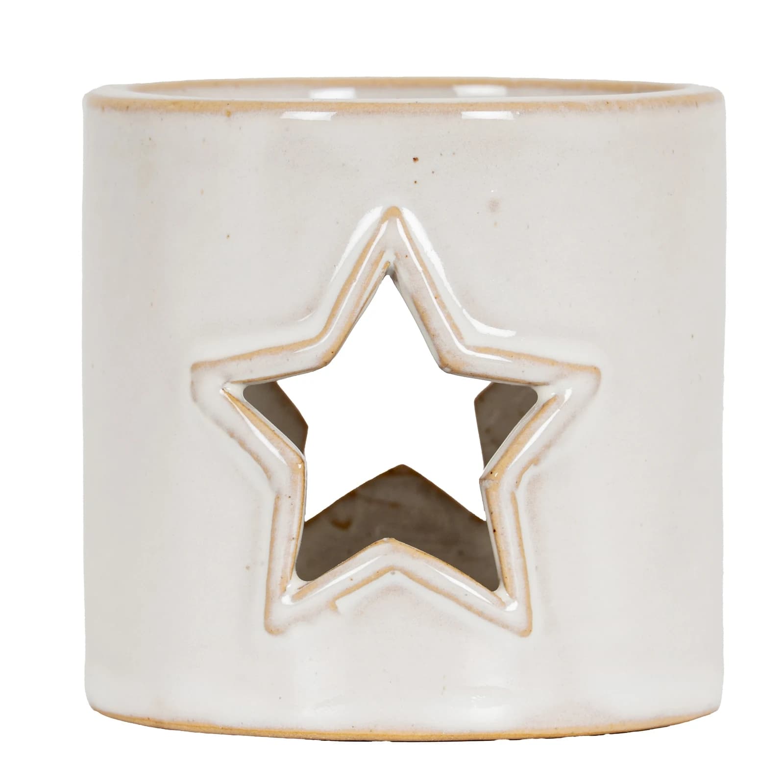 White Ceramic Star Cut-Out Tealight Holder - Candles, photo 3 of 3