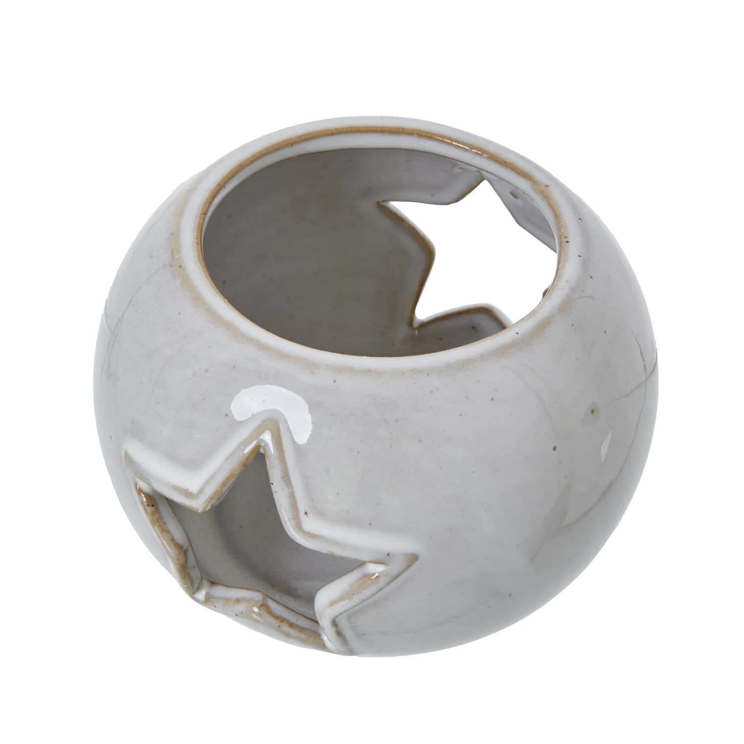 White Ceramic Star Cut-Out Round Tealight Holder - Candles, photo 2 of 2