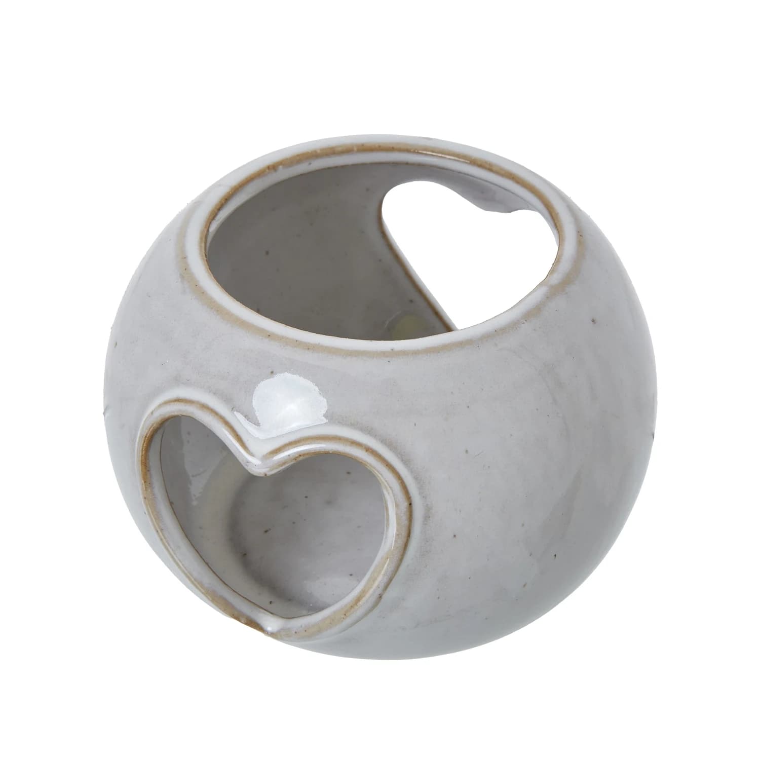 White Ceramic Heart Cut-Out Round Tealight Holder - Candles, photo 2 of 2
