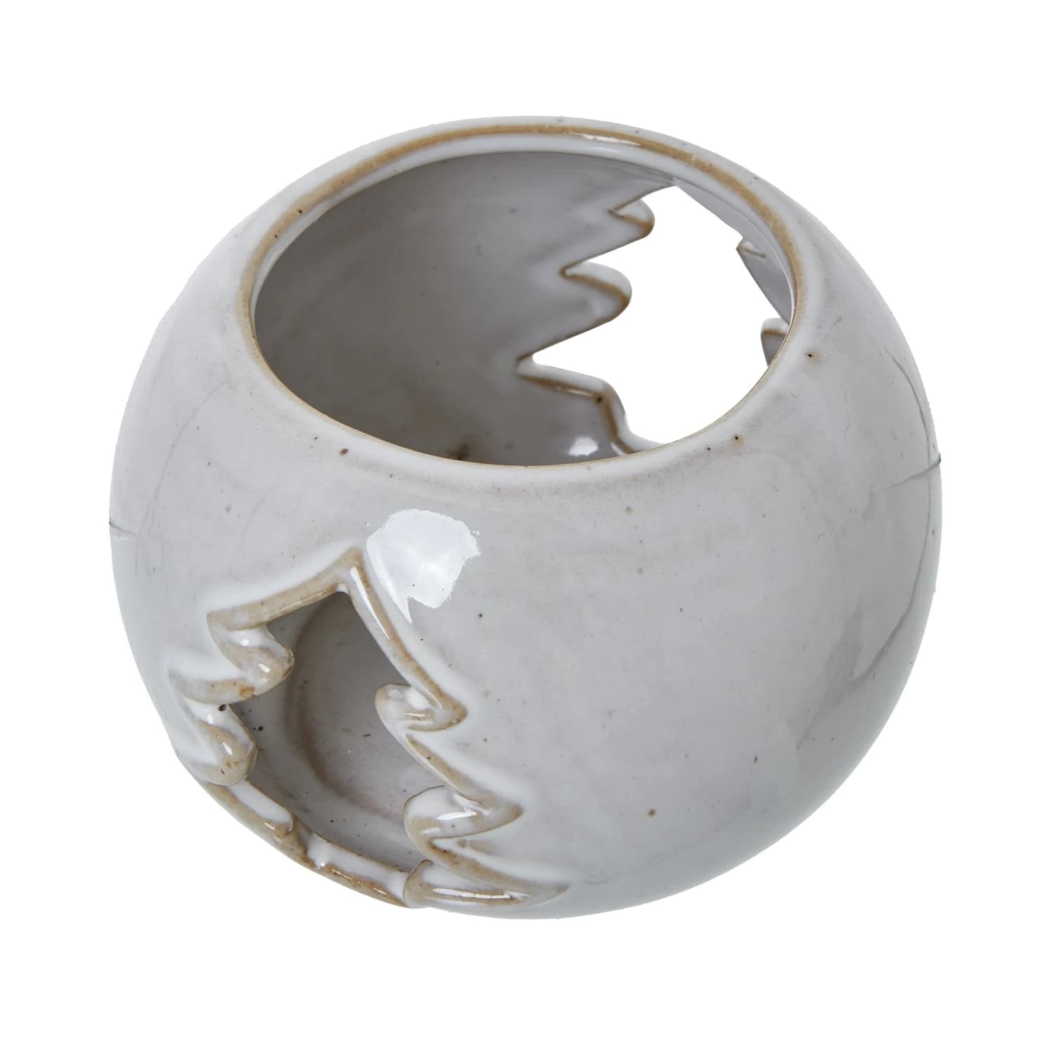 White Ceramic Tree Cut-Out Round Tealight Holder - Table lamps, photo 2 of 2