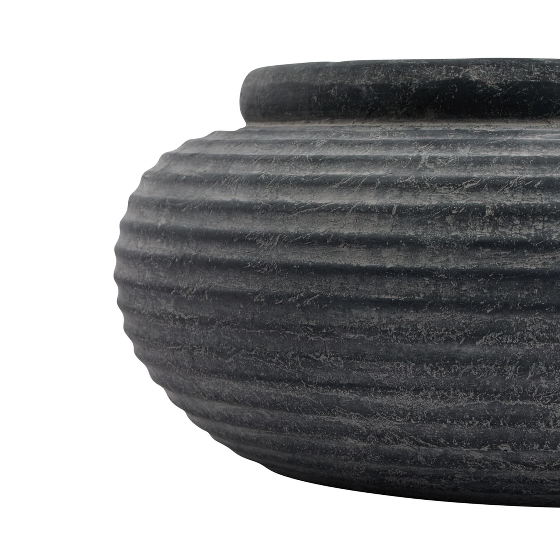 Amalfi Grey Round Ribbed Planter - Planters & pots, photo 4 of 5