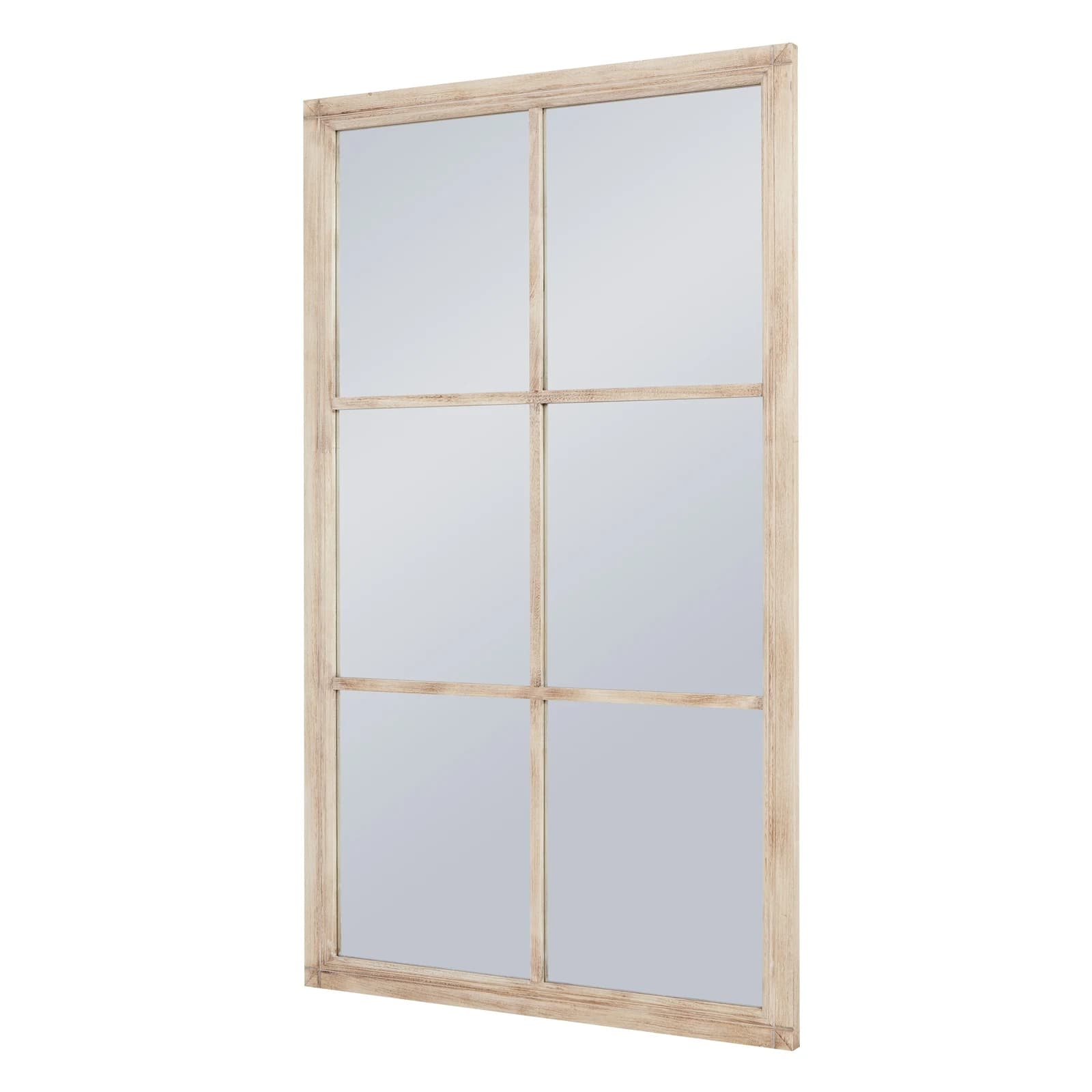 Washed Wood Large Window Mirror - Mirrors, photo 2 of 4