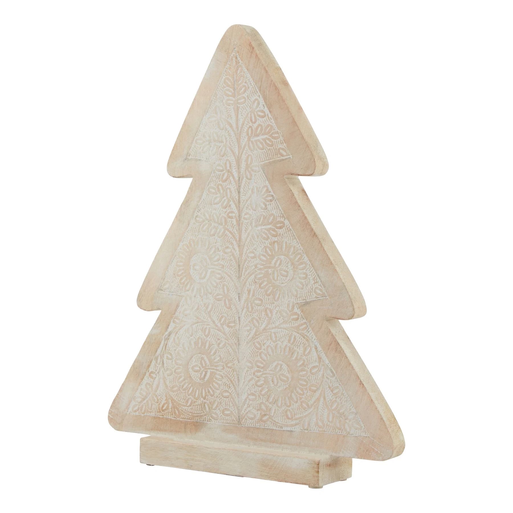 White Wash Collection Wooden Large Patterned Decorative Tree - Decorative, photo 2 of 4