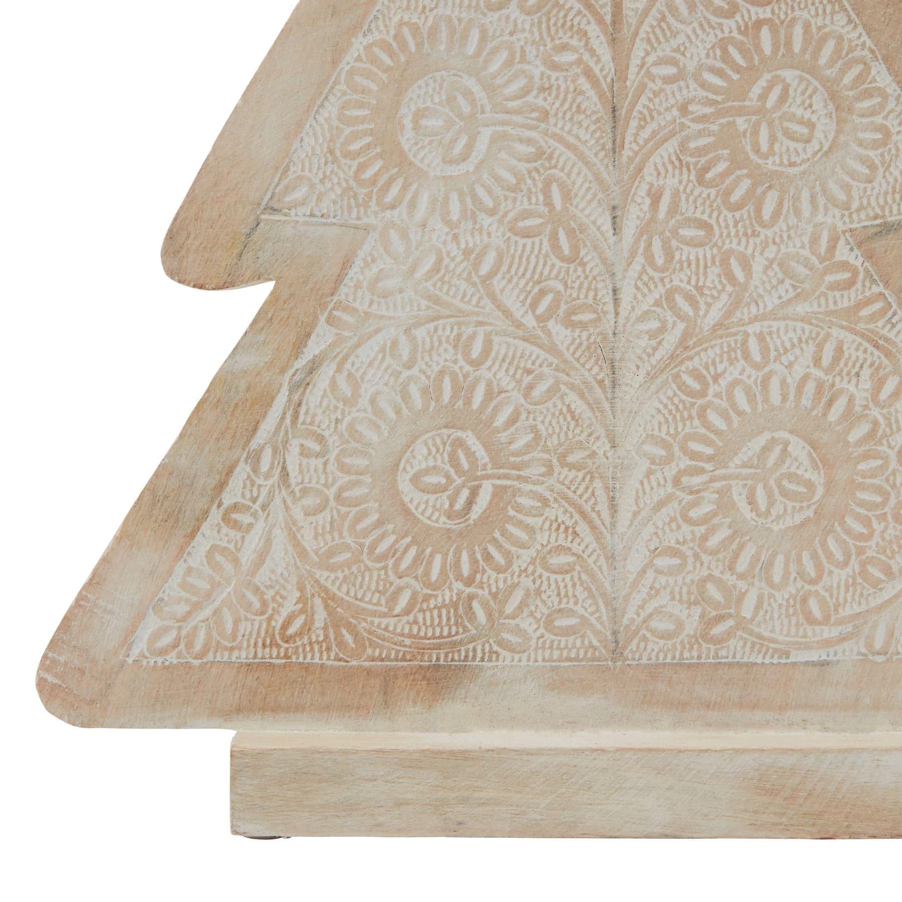 White Wash Collection Wooden Large Patterned Decorative Tree - Decorative, photo 3 of 4