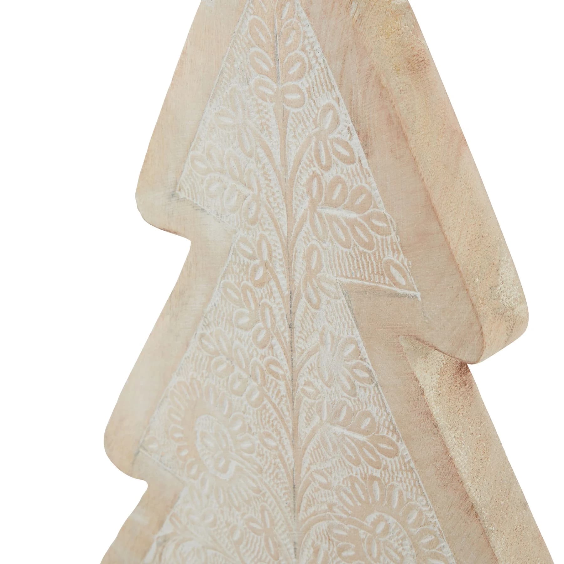 White Wash Collection Wooden Large Patterned Decorative Tree - Decorative, photo 4 of 4