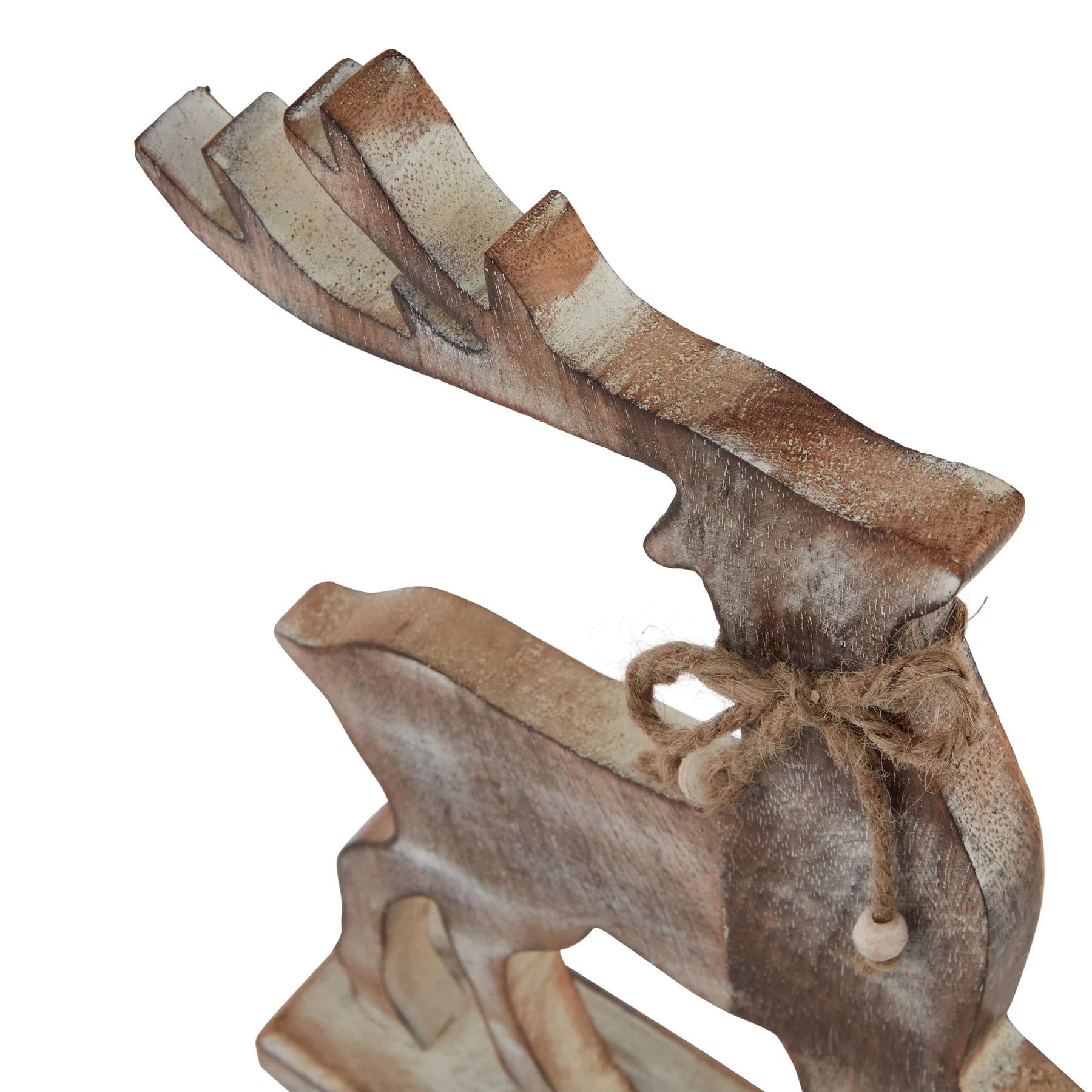 White Wash Collection Wooden Reindeer Decoration - Decorative, photo 2 of 4