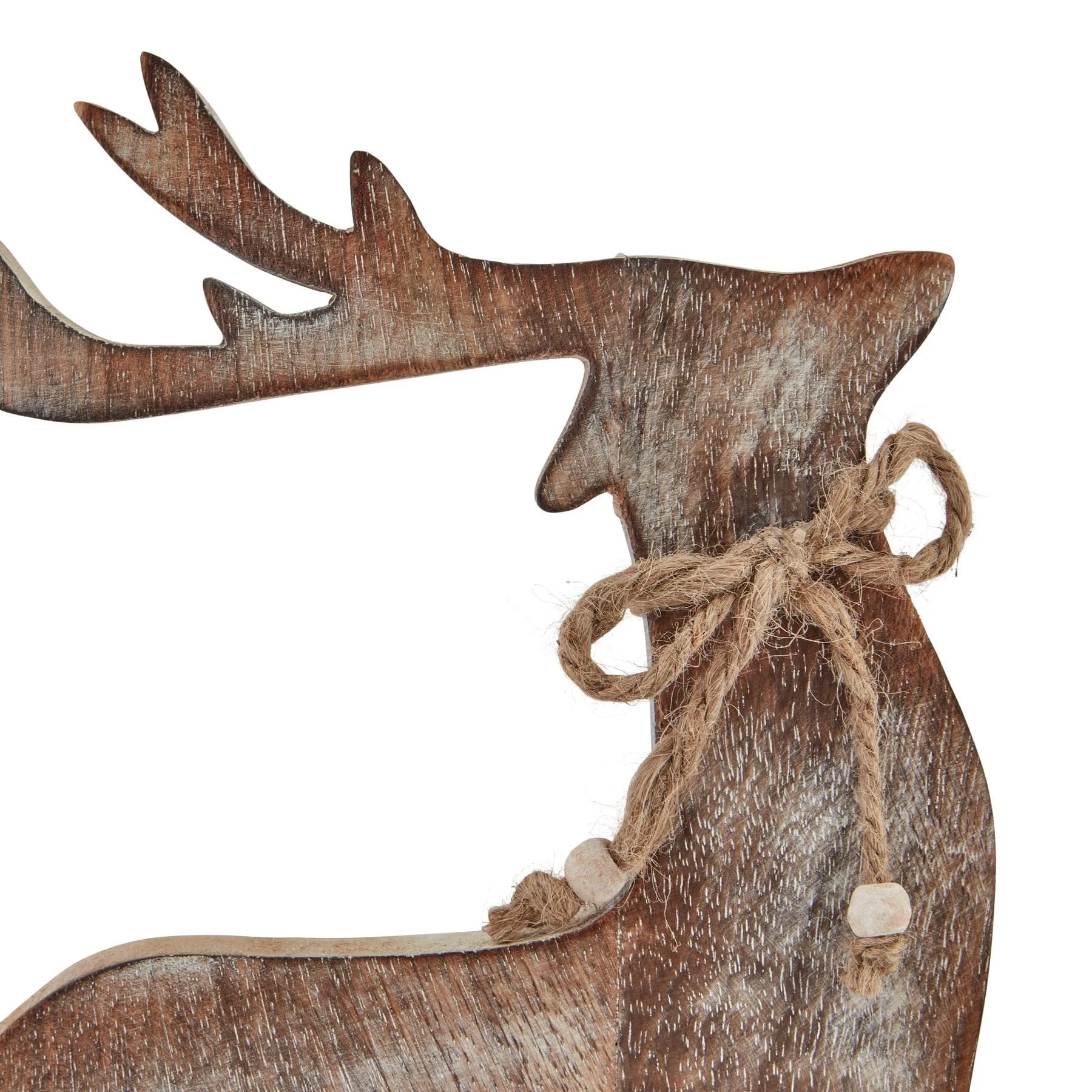White Wash Collection Wooden Reindeer Decoration - Decorative, photo 3 of 4