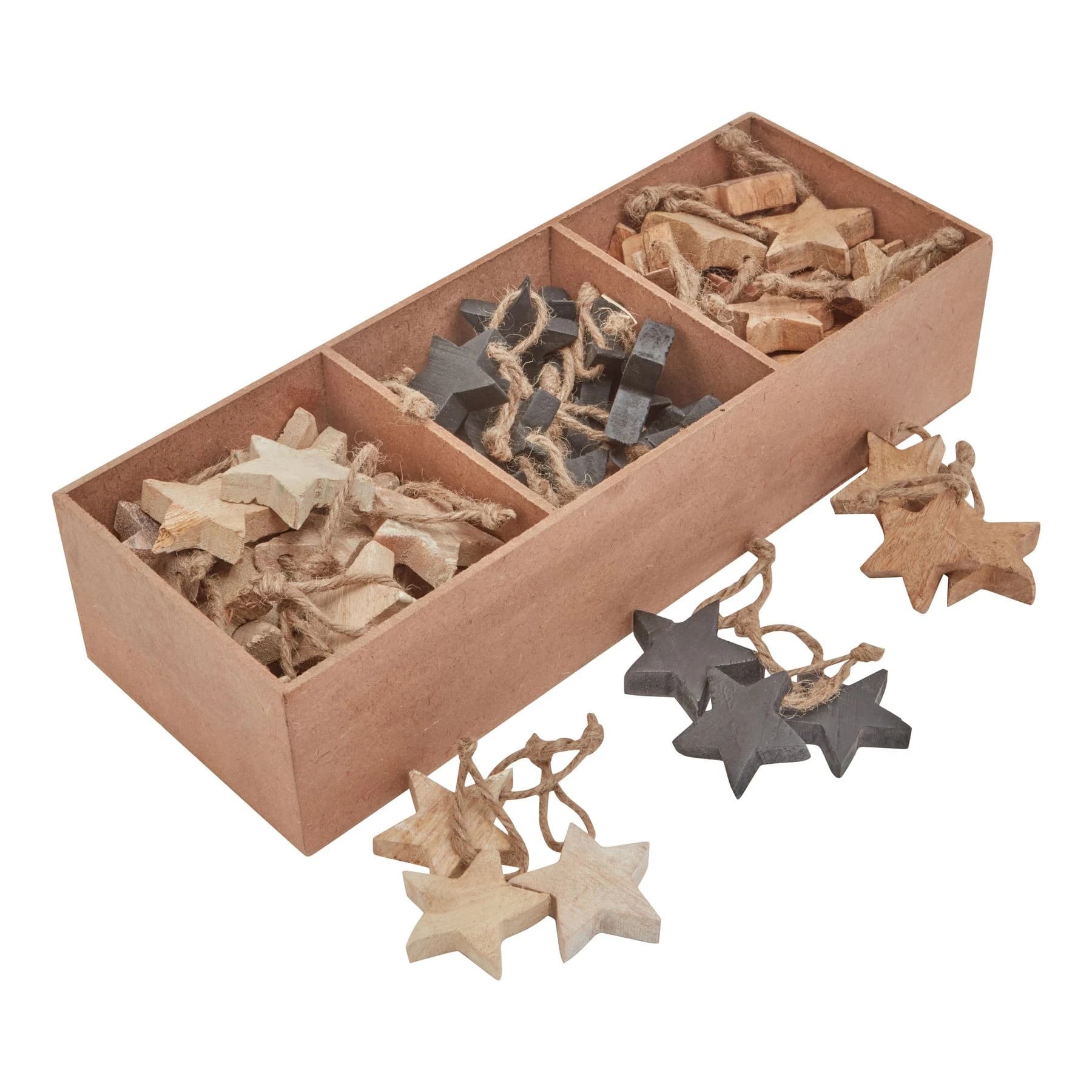 Pack Of 90 Wooden Star Hanging Decorations - Sculptures & ornaments, photo 2 of 5