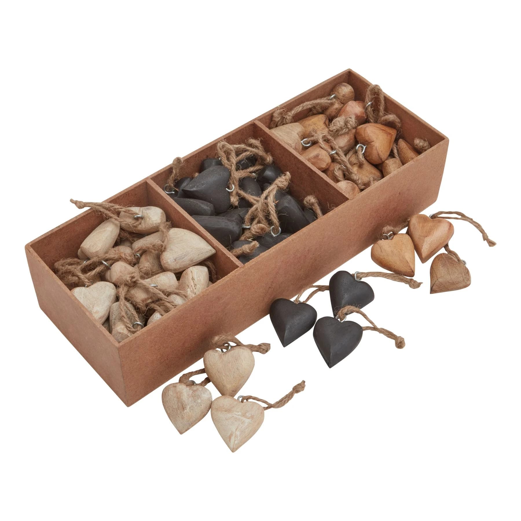 Pack Of 90 Wooden Heart Hanging Decorations - Decorative, photo 2 of 6
