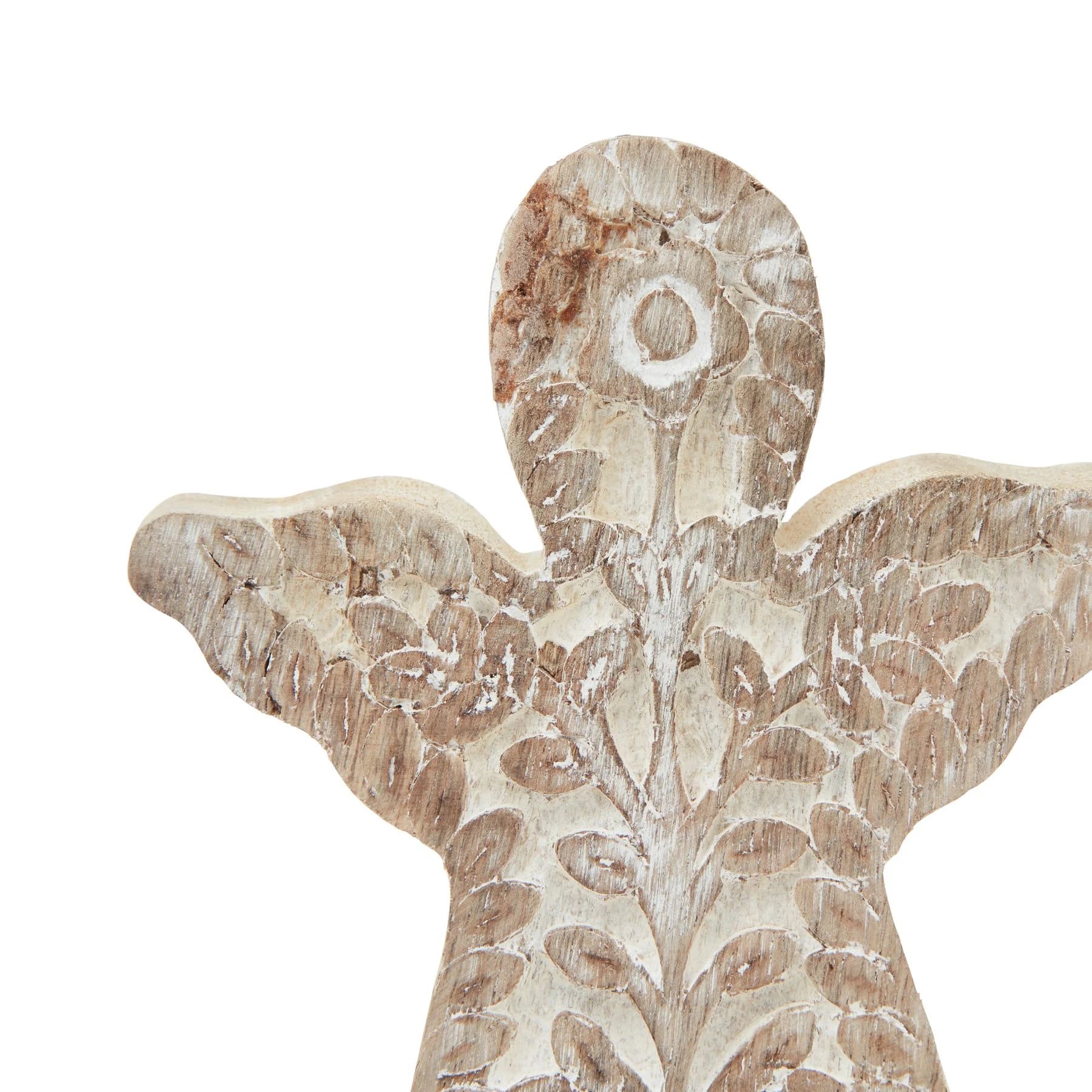 White Wash Collection Patterned Large Angel Decoration - Decorative, photo 3 of 3
