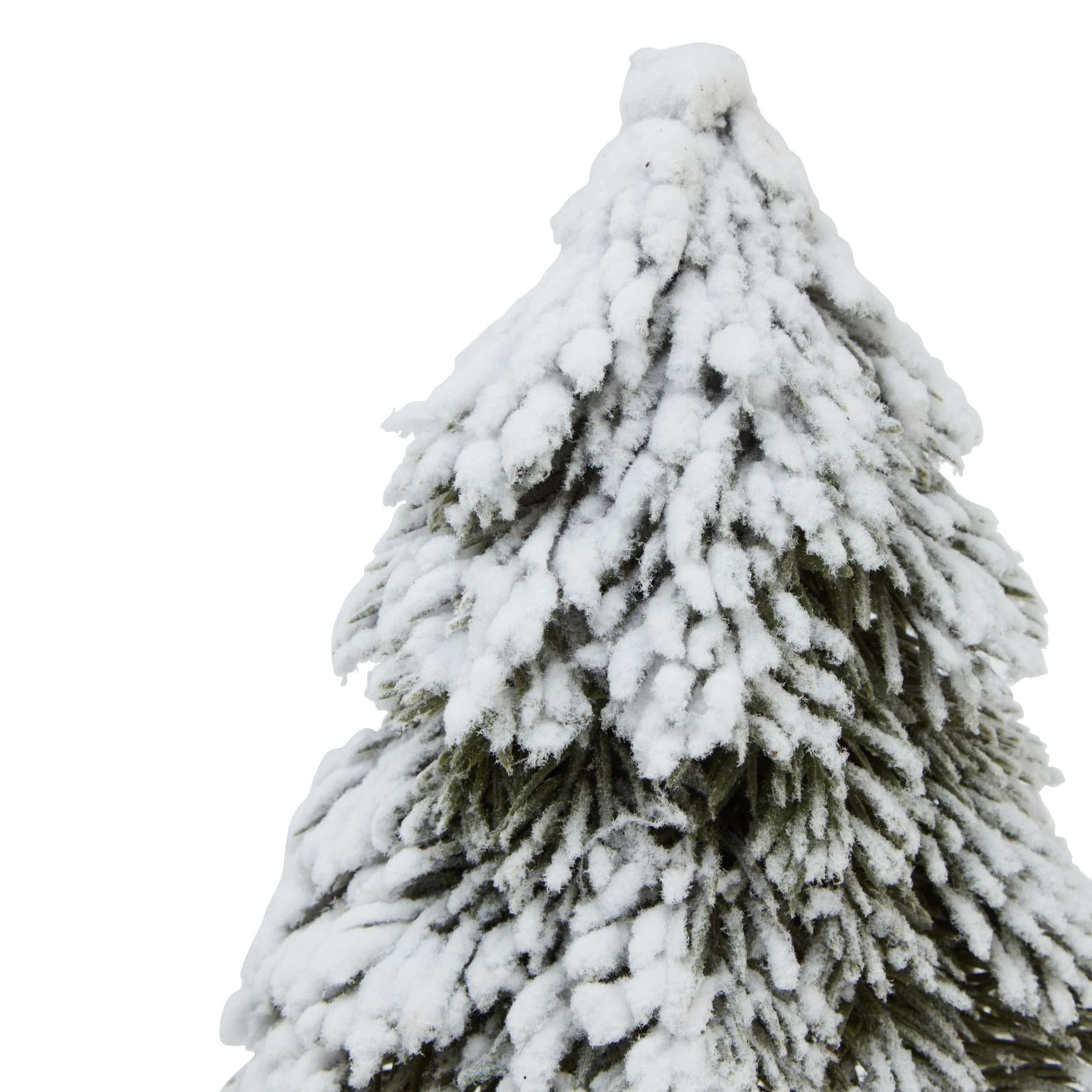 Small Snowy Cedar Tree On Wood Block - Sculptures & ornaments, photo 2 of 3