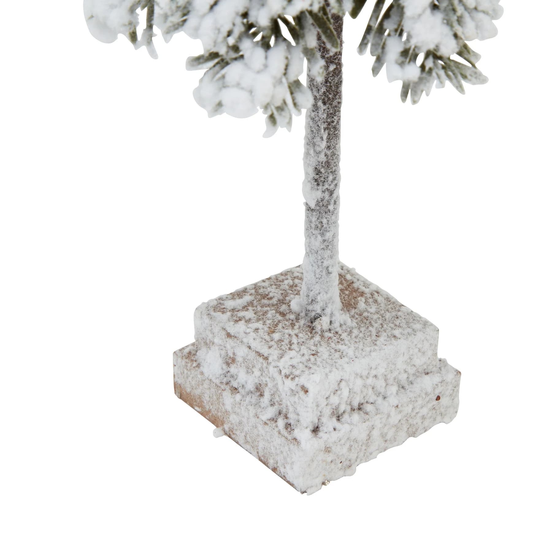 Small Snowy Cedar Tree On Wood Block - Sculptures & ornaments, photo 3 of 3