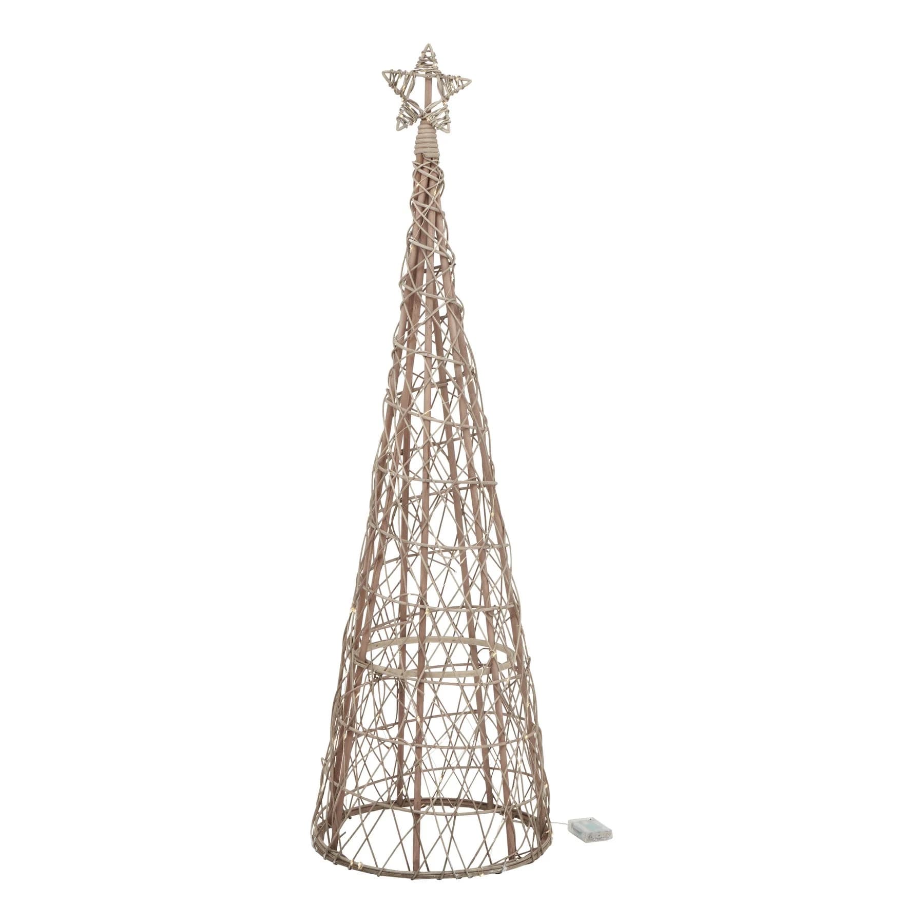 Large LED Wicker Christmas Tree With Star - Decorative, photo 4 of 5