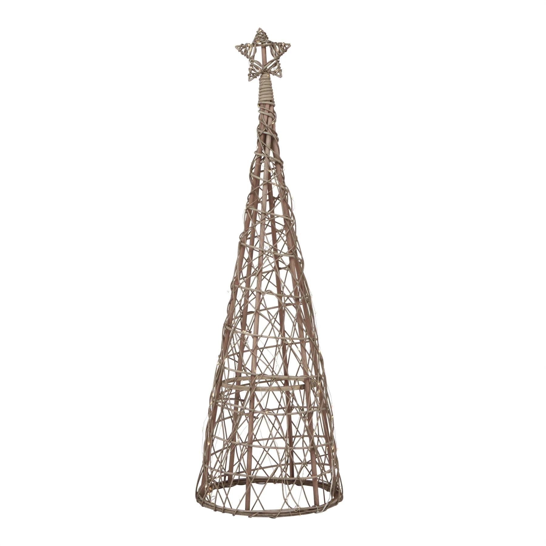 LED Wicker Christmas Tree With Star - Table lamps, photo 4 of 5