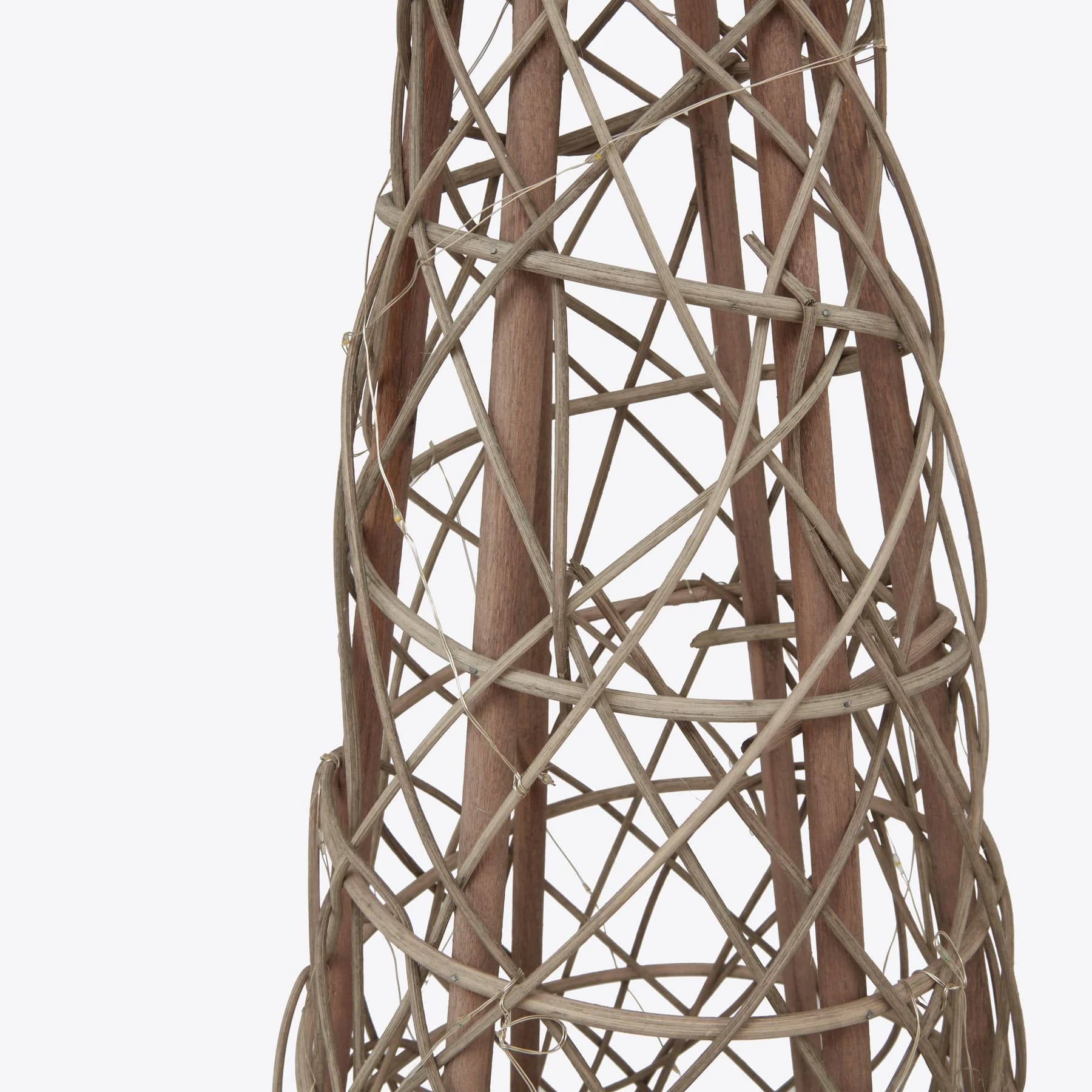 Small LED Wicker Christmas Tree With Star - Decorative, photo 3 of 5