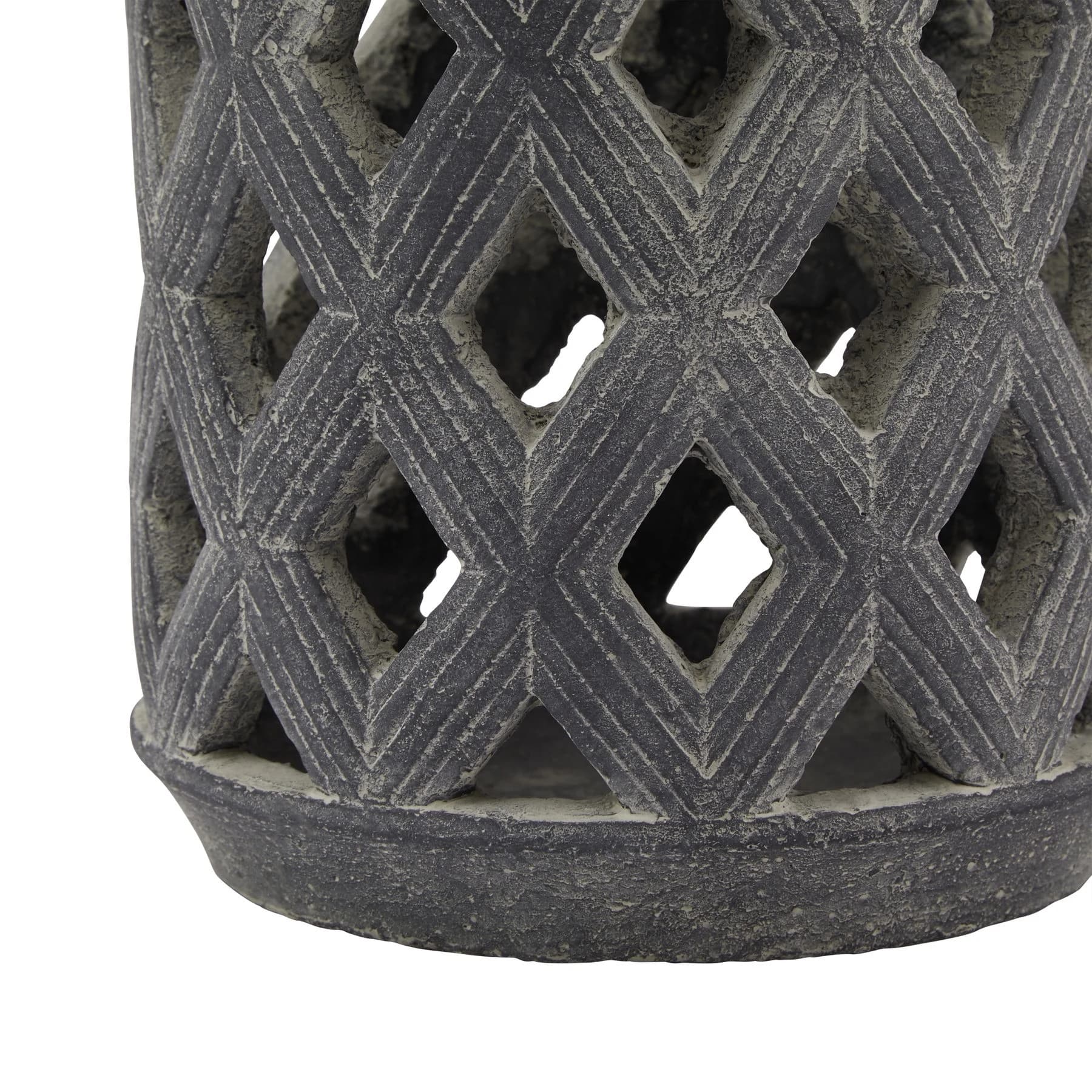 Amalfi Grey Large Lattice Lantern - Lanterns, photo 3 of 3