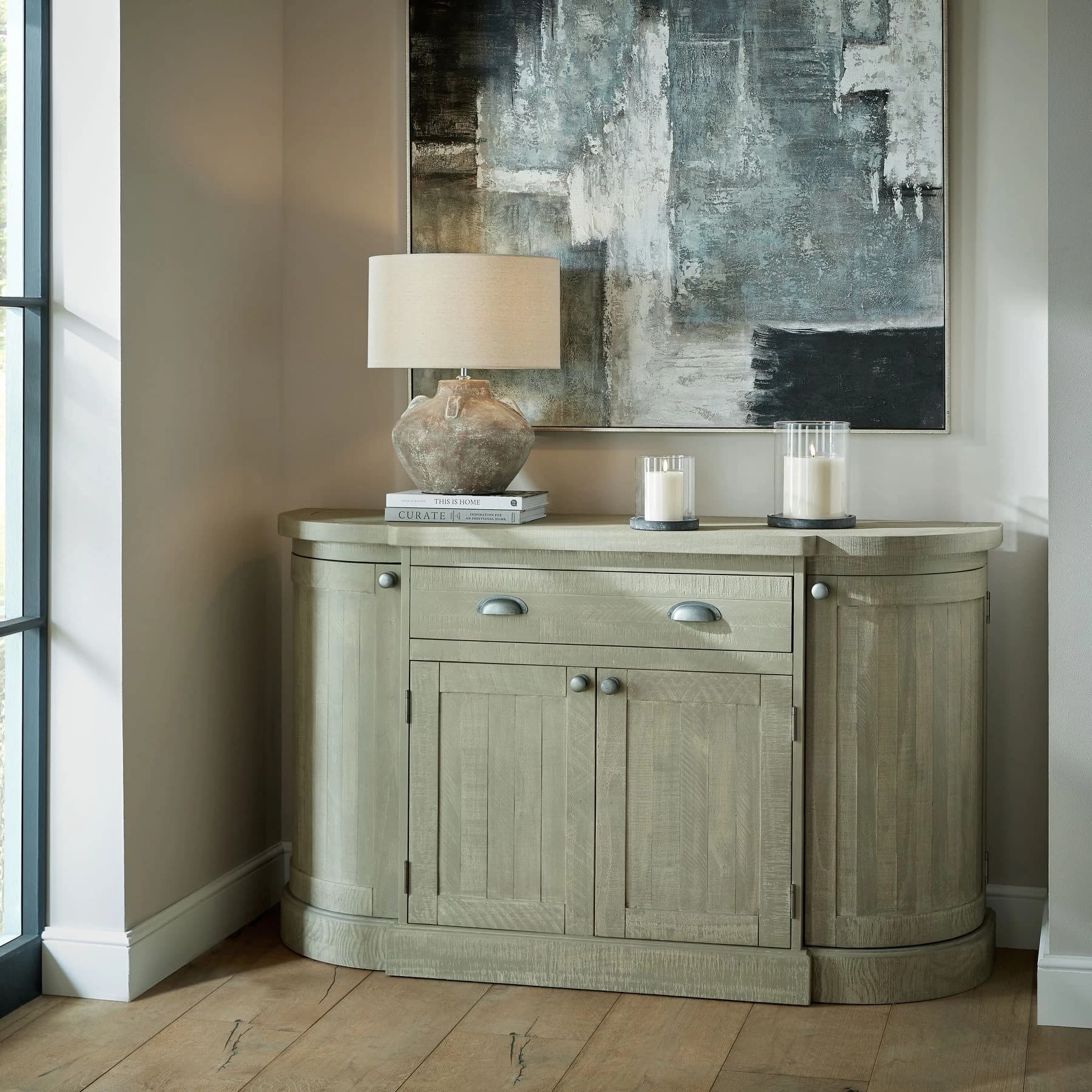 Amalfi Grey Large Hurricane Lantern - Lanterns, photo 4 of 4