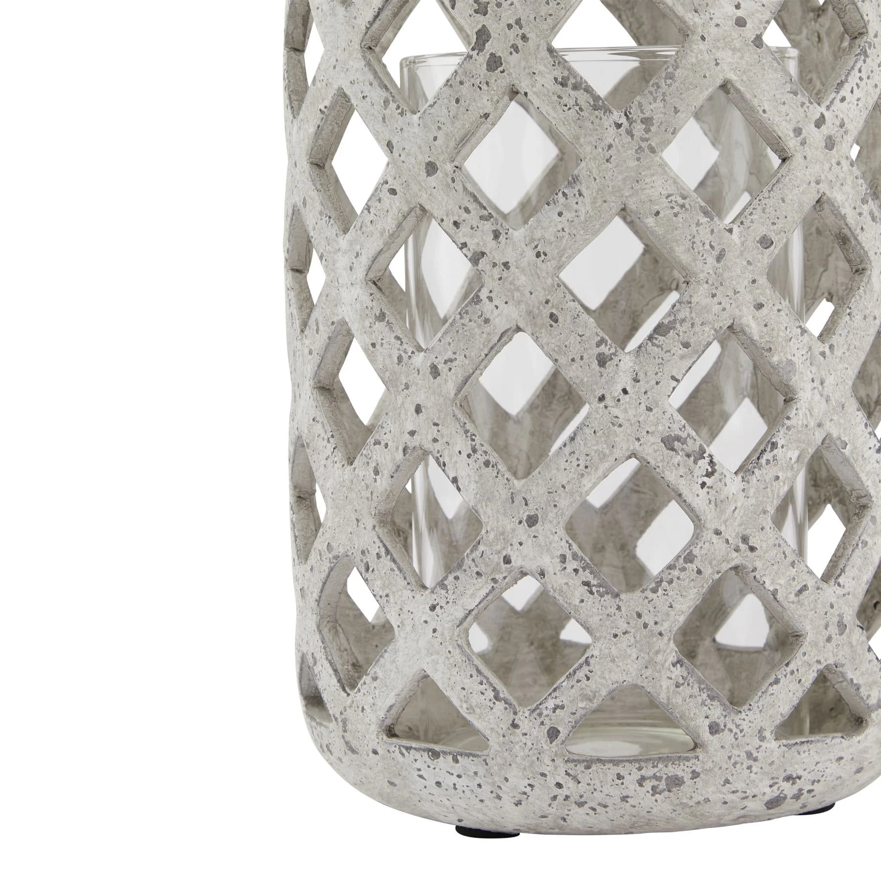 Grey Stone Effect Hurricane Lantern - Lanterns, photo 3 of 3