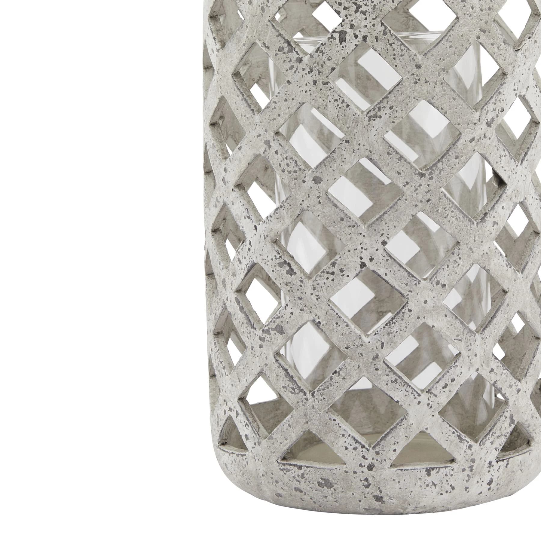 Large Grey Stone Effect Hurricane Lantern - Lanterns, photo 4 of 4