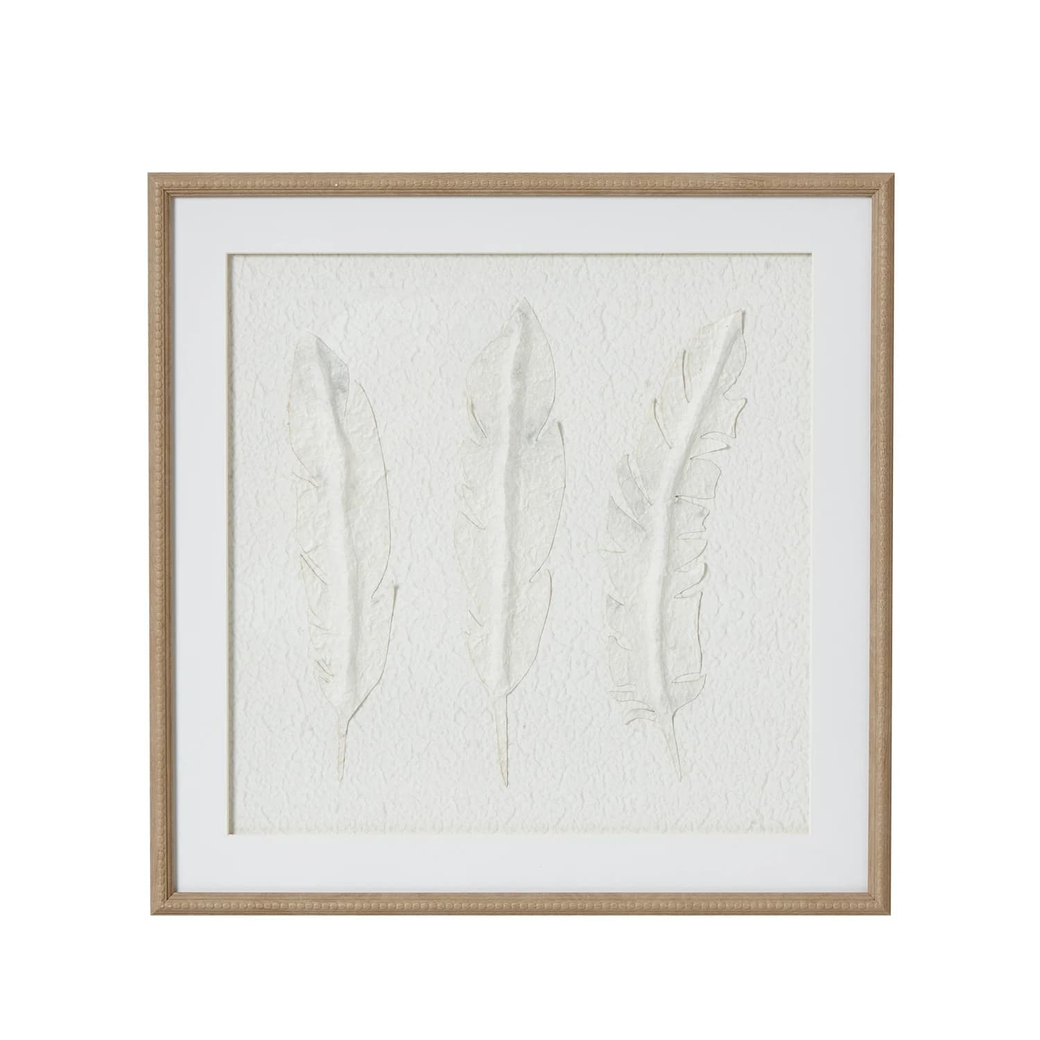 Solli White Feathers Art Mounted In Beaded Frame - Wall art & frames, photo 2 of 6