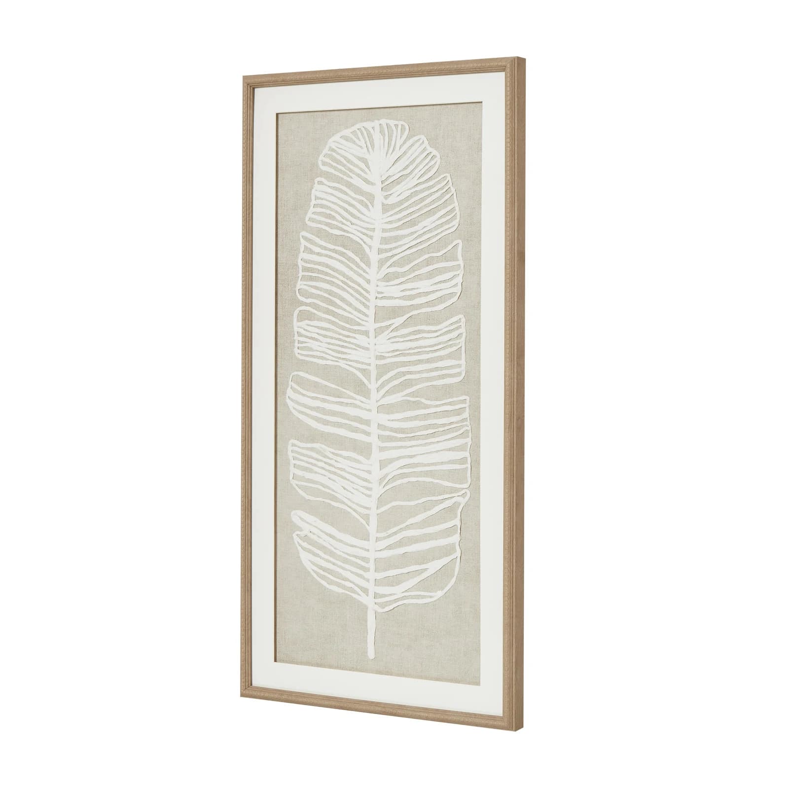 Large Plume White Feather Art Mounted In Beaded Frame - Wall art & frames, photo 3 of 5