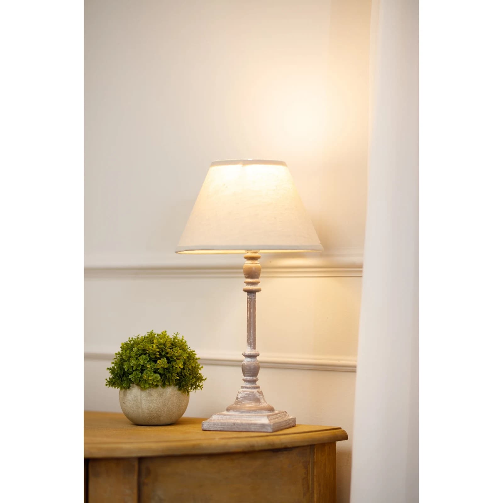 Antia Stem Table Lamp With Linen Shade - Table lamps, photo 5 of 5