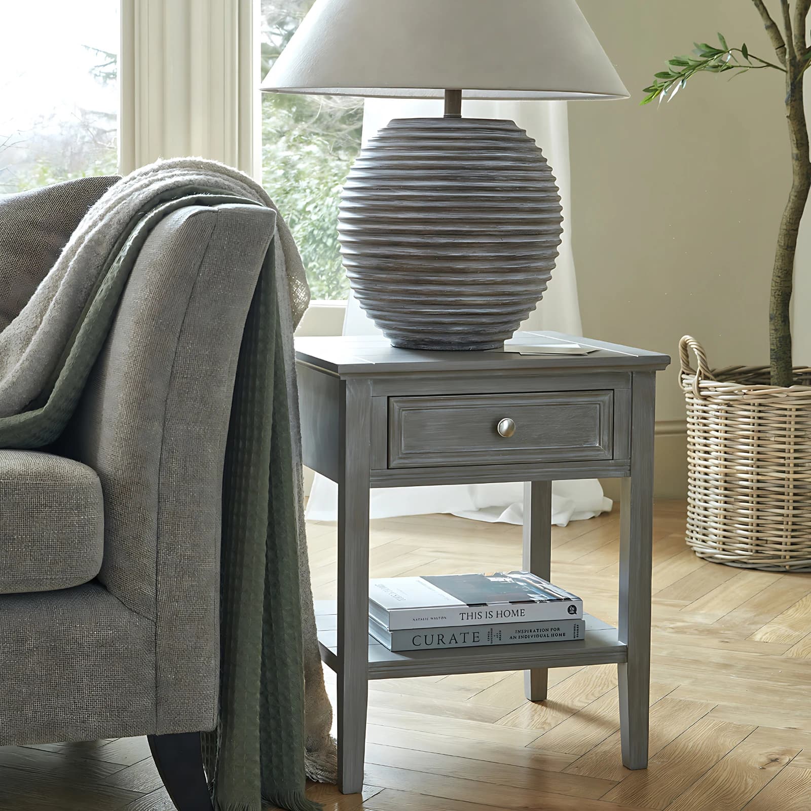 The Serene Collection One Drawer Side Table - Side tables, photo 2 of 6