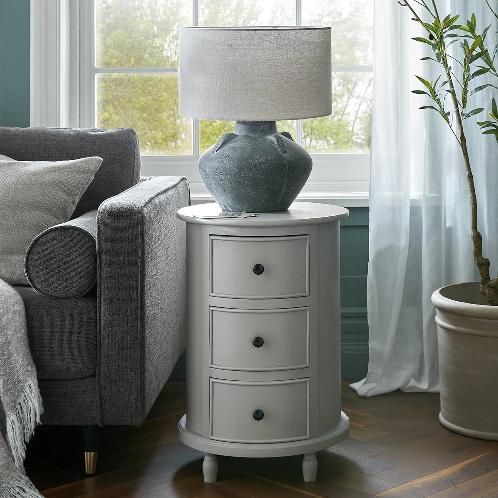 The Camden Collection 3 Drawer Round Side Table - Side tables, photo 2 of 3