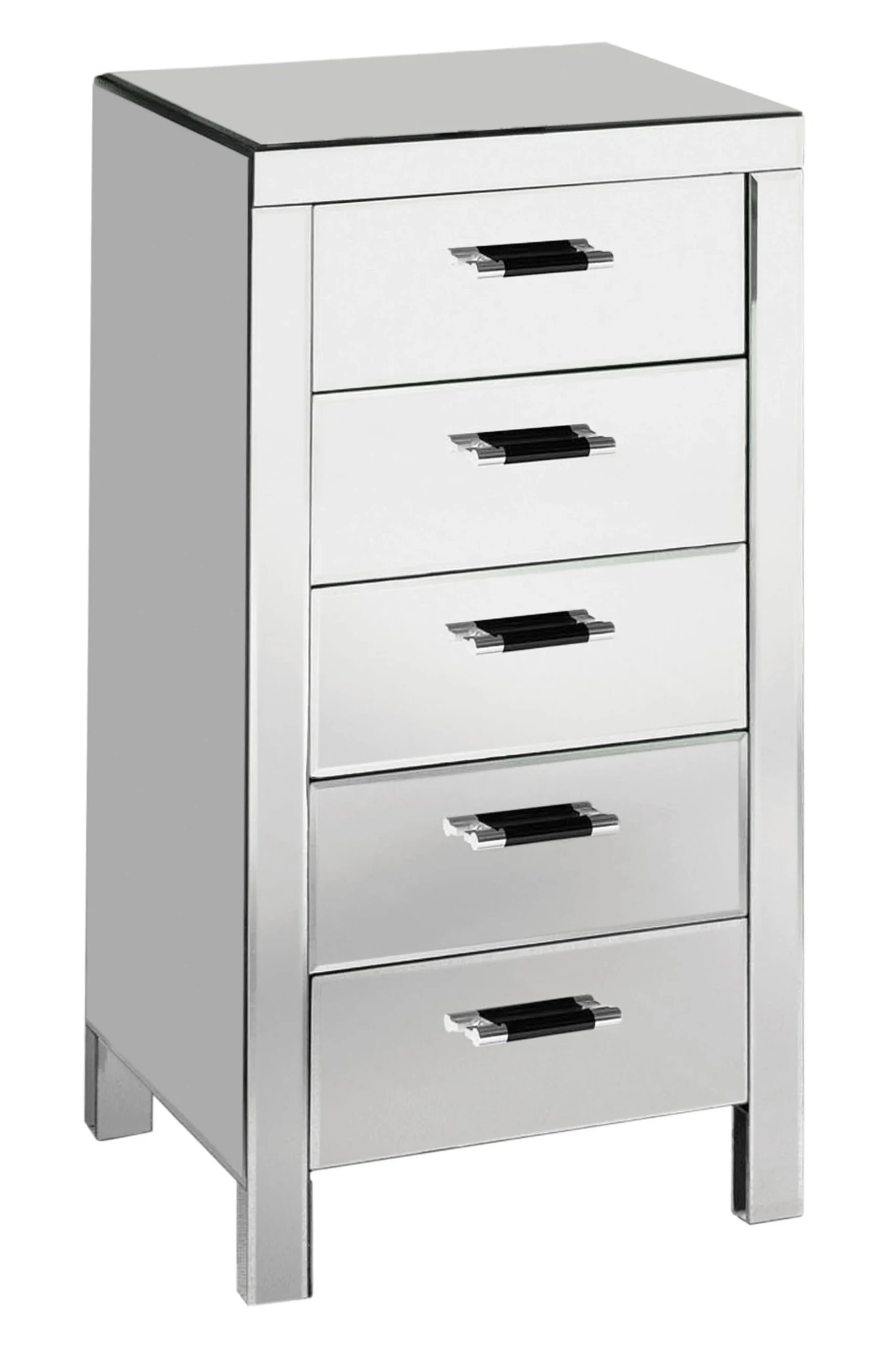 Vincenzo 5 Drawers Mirrored Drawer Chest - Furniture, photo 2 of 2