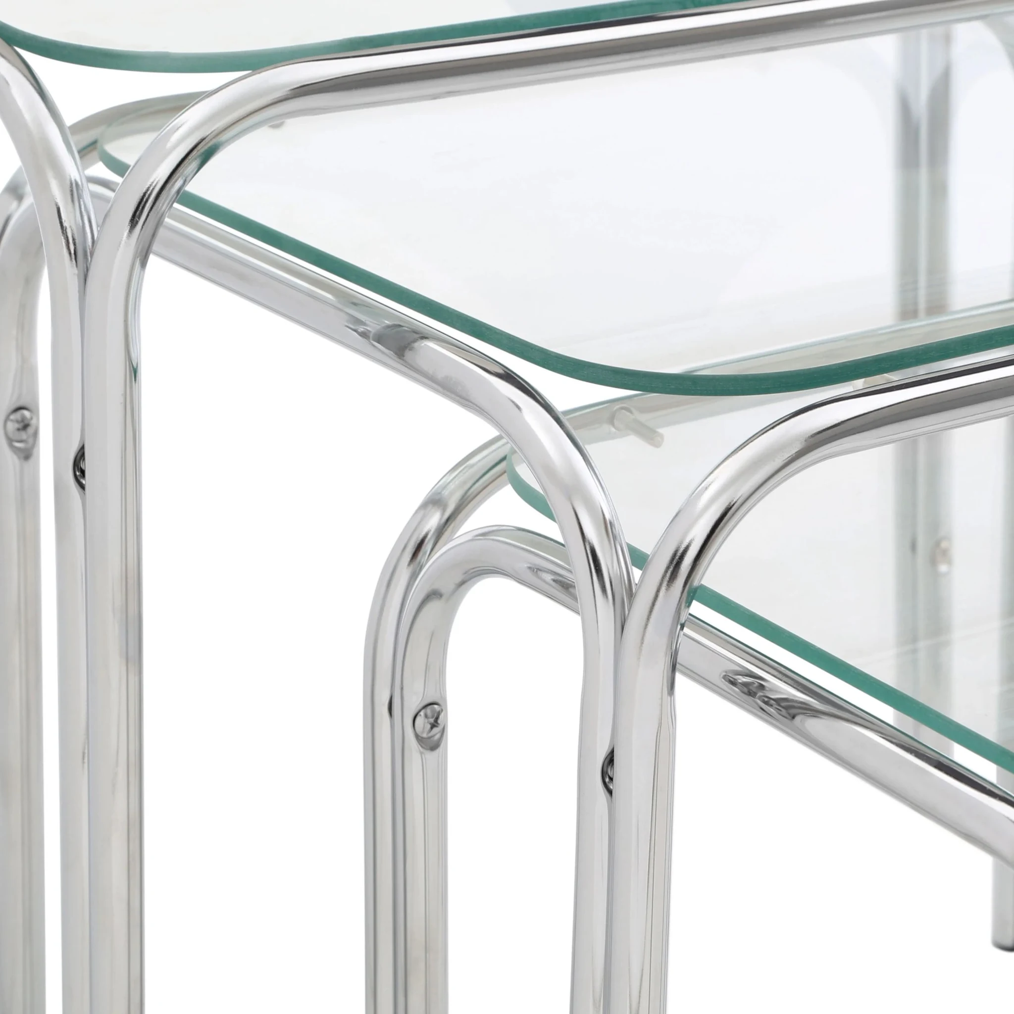 Jordan Nest Of 3 Clear Glass Tables - Tables, photo 6 of 6