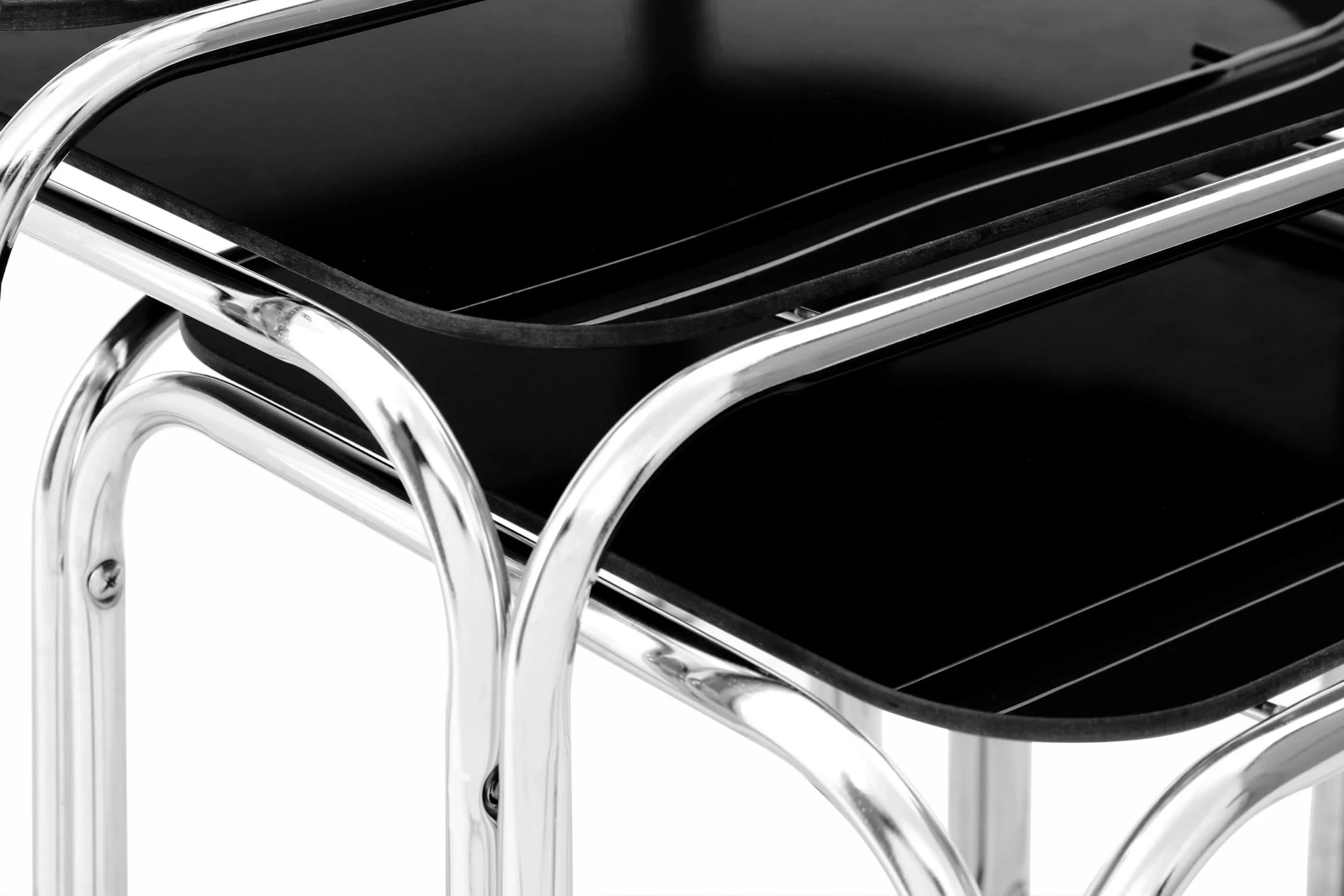 Jordan Set Of Three Black Glass Nest Of Tables - Tables, photo 3 of 3