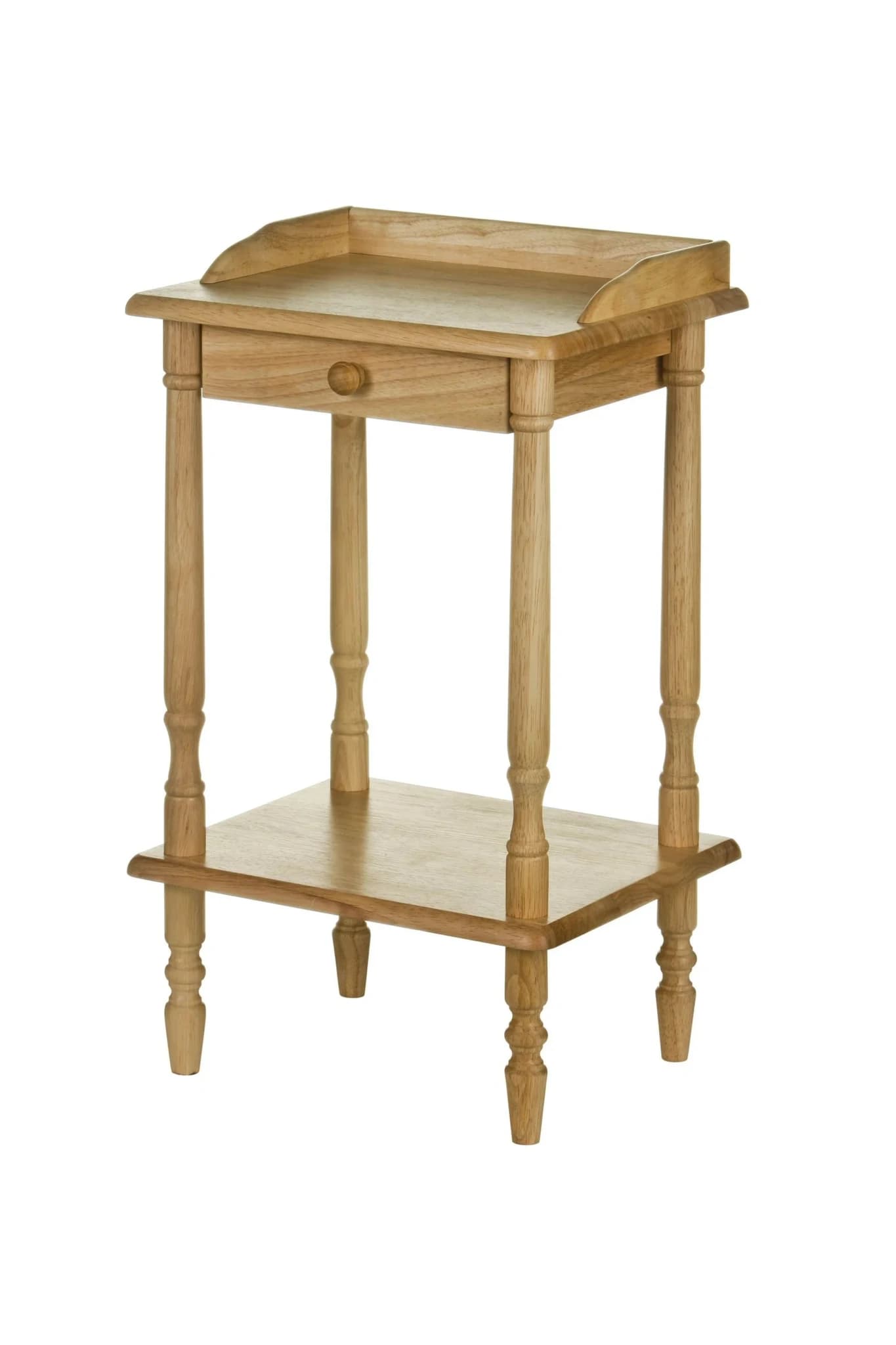 Heva Rectangular Tropical Hevea Wood Telephone Side Table with Drawer - Tables, photo 2 of 2