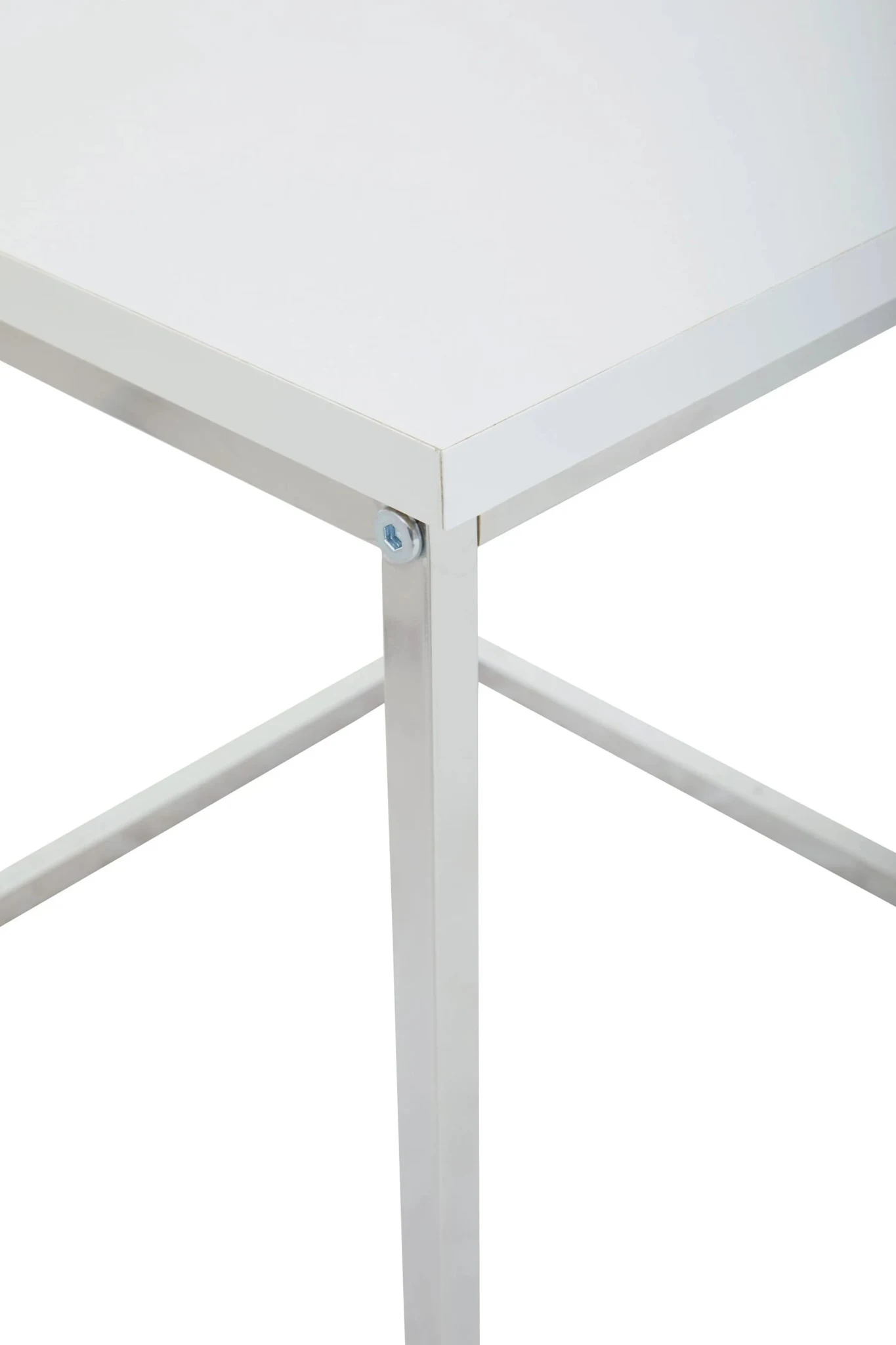 Fulton Matte White Nest Of 3 Tables With Chrome Frame - Tables, photo 6 of 6