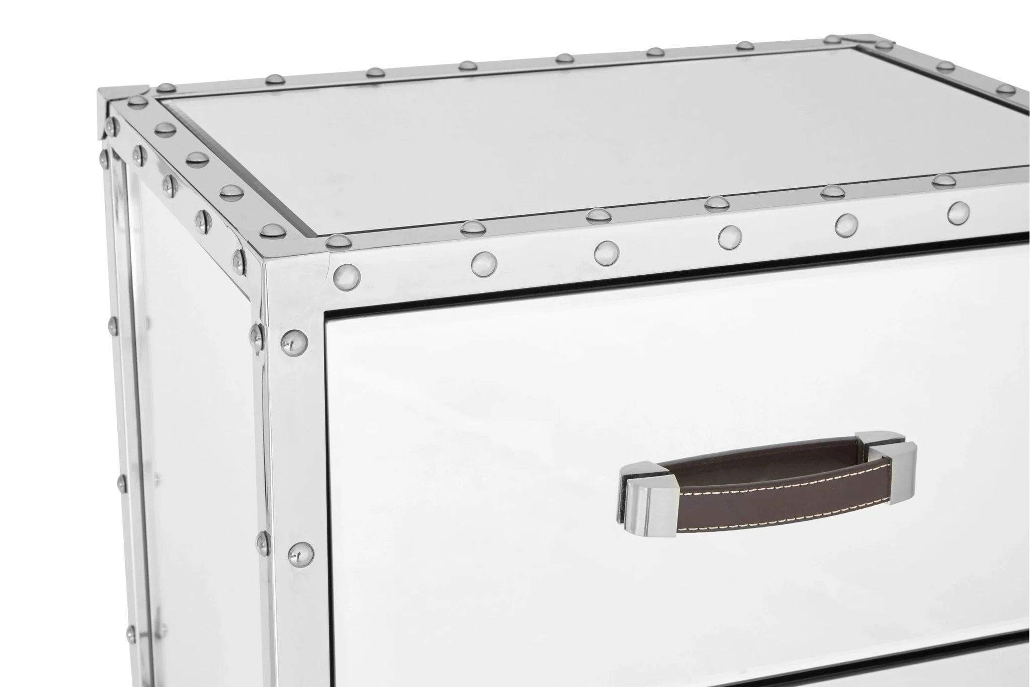 Rivet Mirrored Chest of 5 Drawers - Furniture, photo 4 of 4