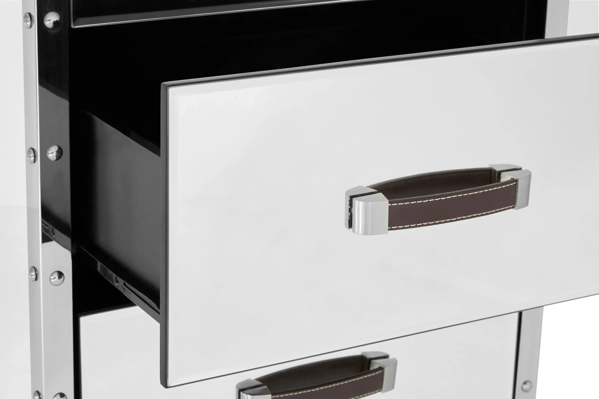 Rivet Mirrored Chest of 5 Drawers - Furniture, photo 3 of 4