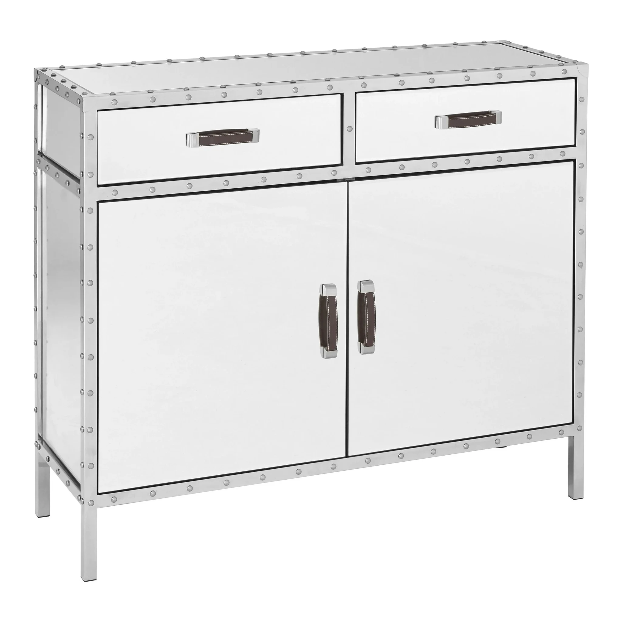 Rivet Mirrored Two Door Sideboard with Drawers - Bookcases & shelving, photo 2 of 4