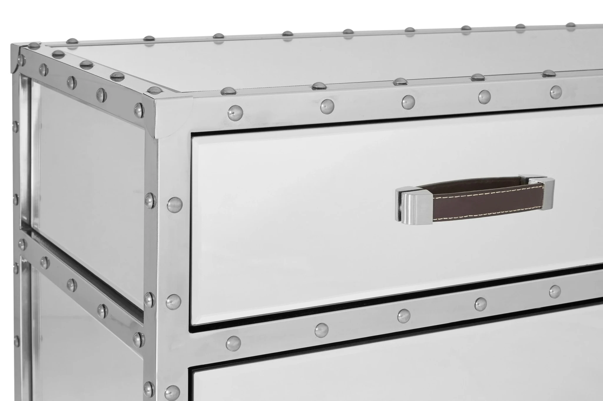 Rivet Mirrored Two Door Sideboard with Drawers - Bookcases & shelving, photo 4 of 4