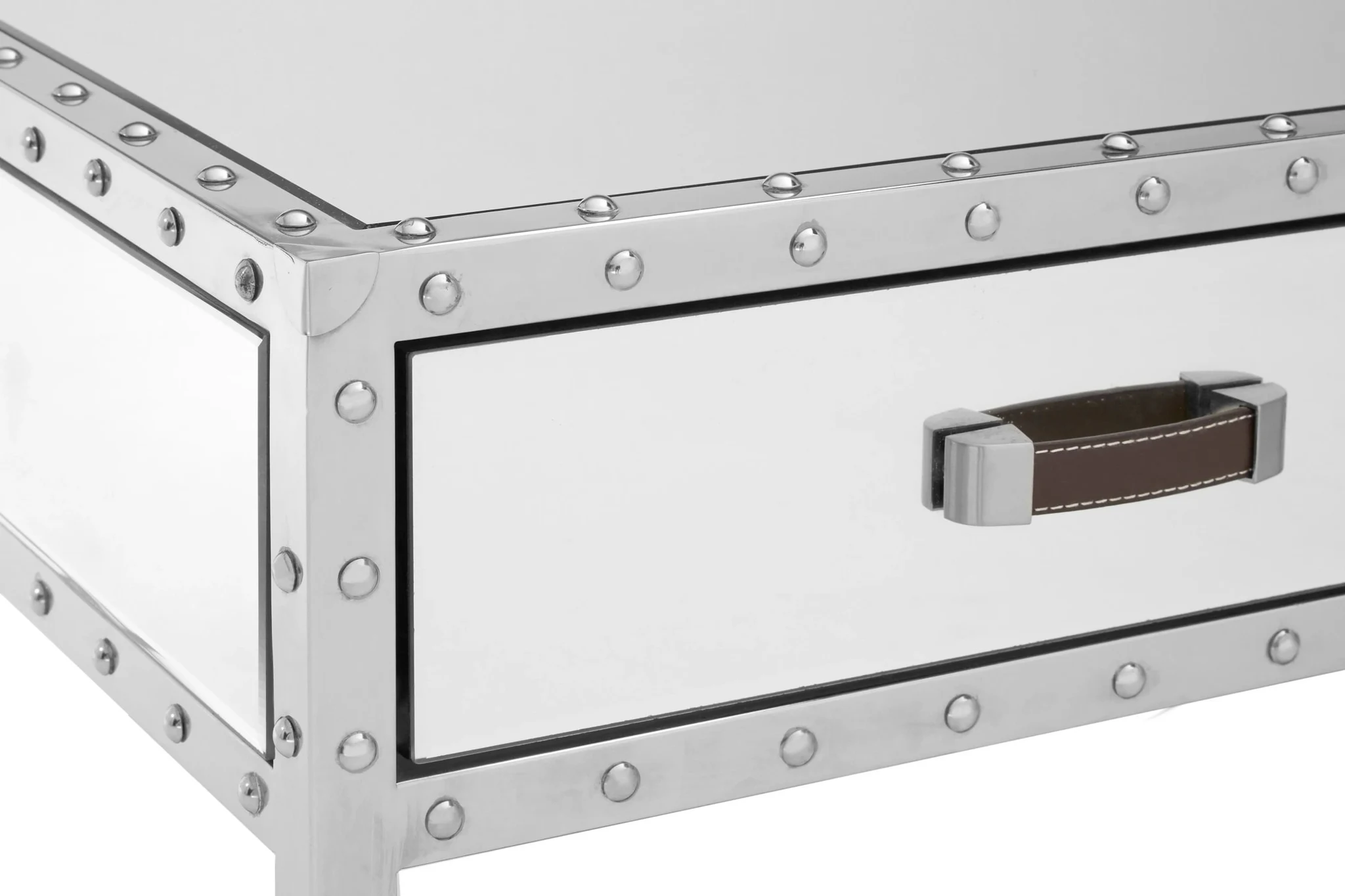 Rivet Mirrored Coffee Table with Drawers - Tables, photo 3 of 3