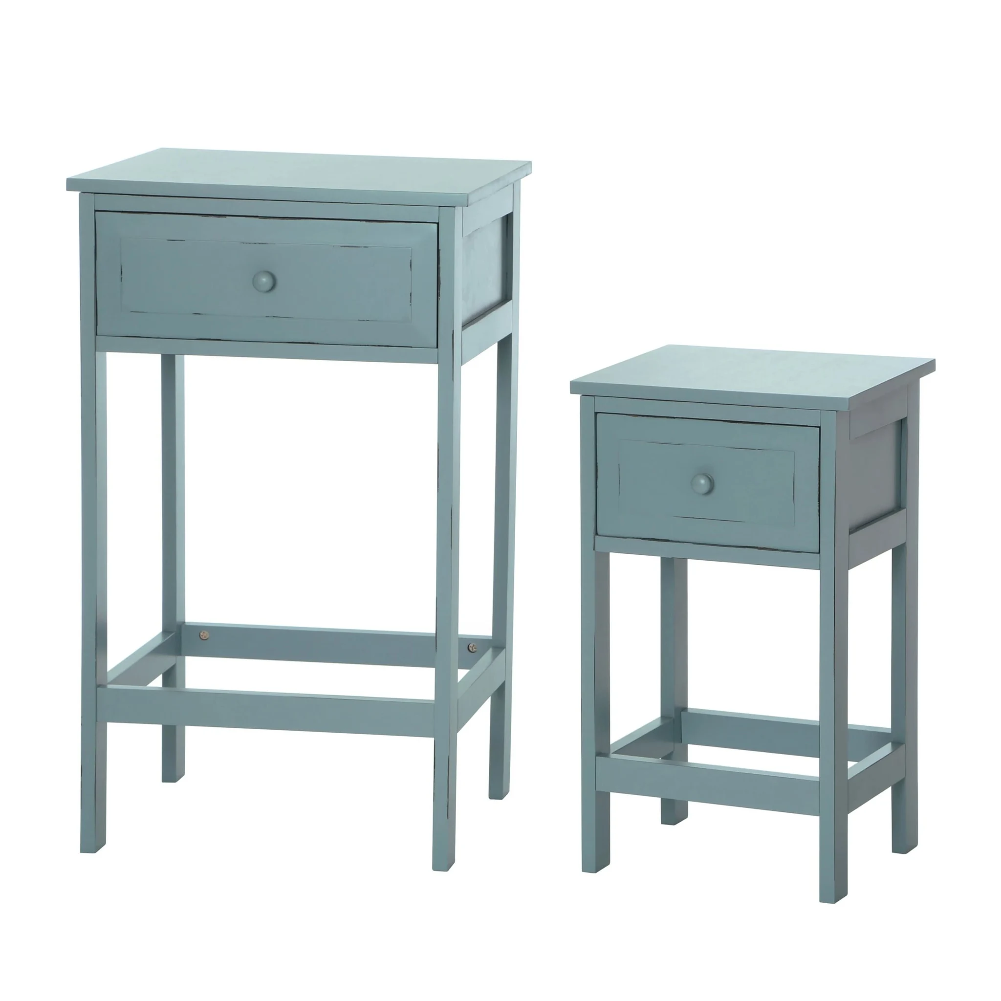 Chatelet Duck Egg Blue Set of 2 Side Tables with Drawers - Tables, photo 2 of 3