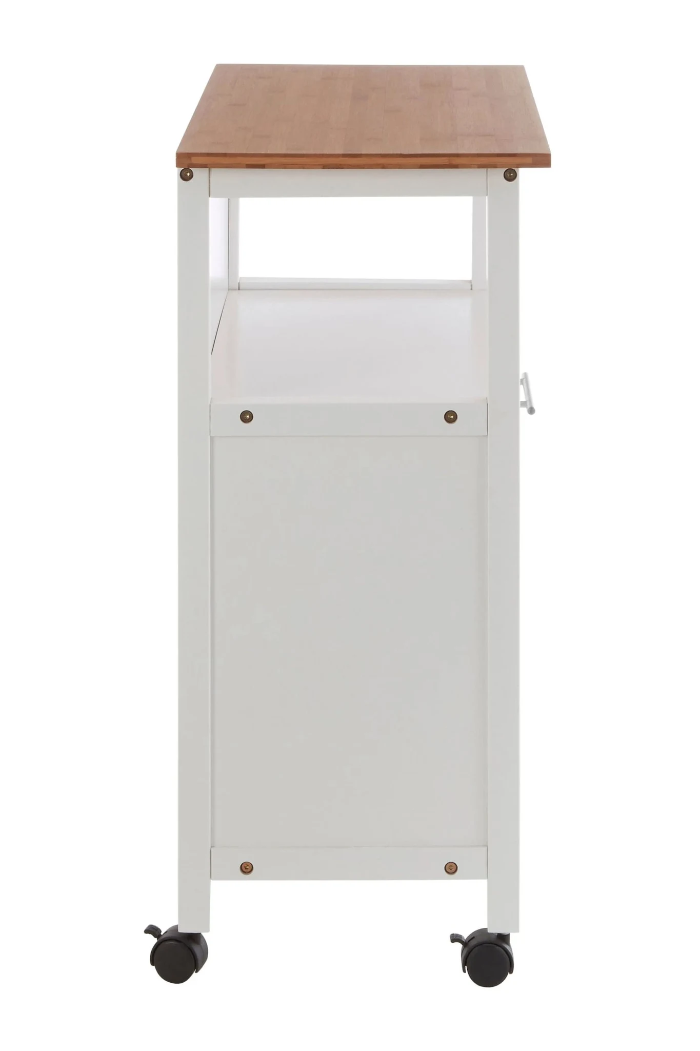 Harlow White and Bamboo Top 1 Drawer Kitchen Trolley - Furniture, photo 3 of 6
