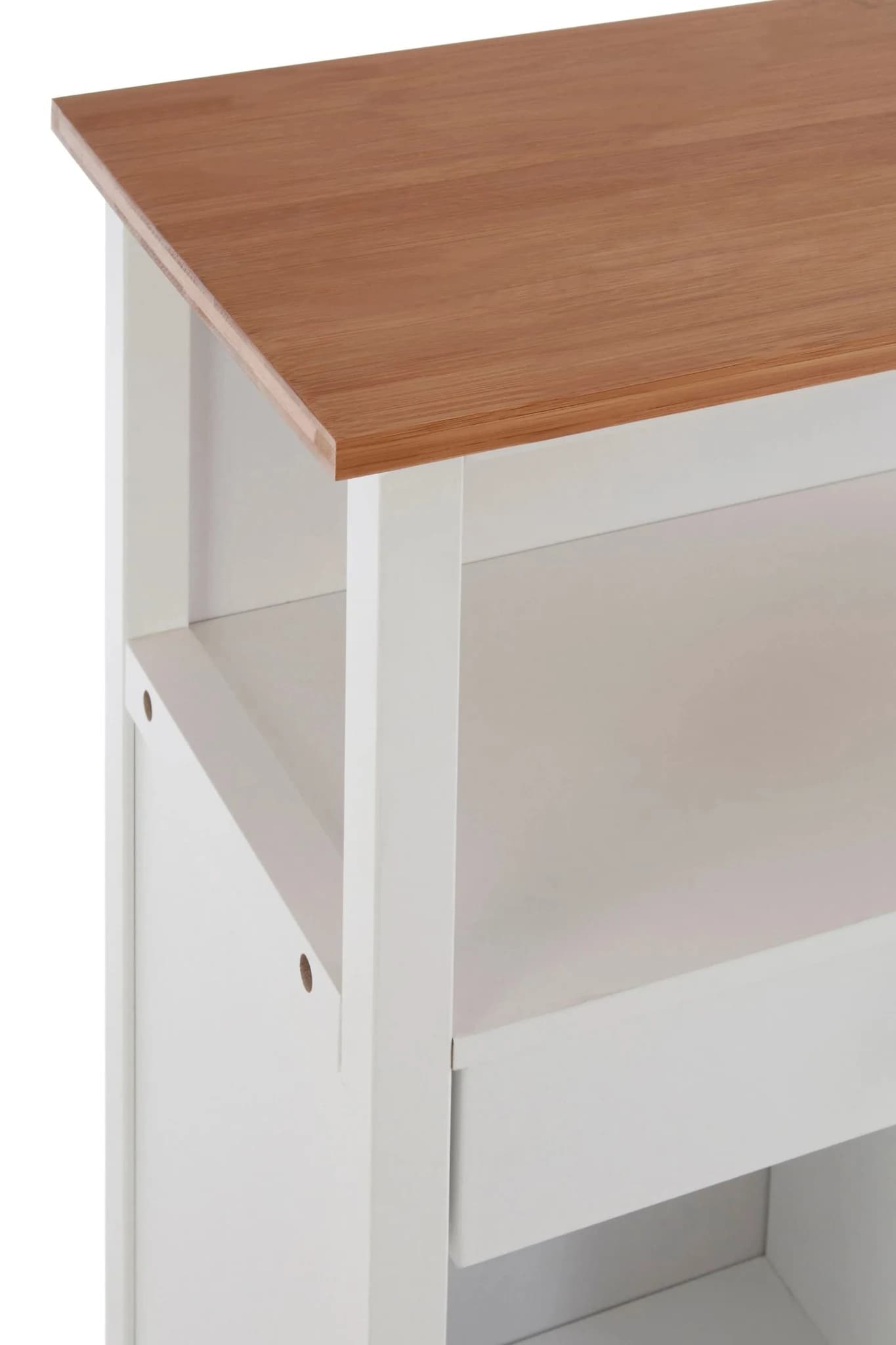 Harlow White and Bamboo Top 1 Drawer Kitchen Trolley - Furniture, photo 6 of 6