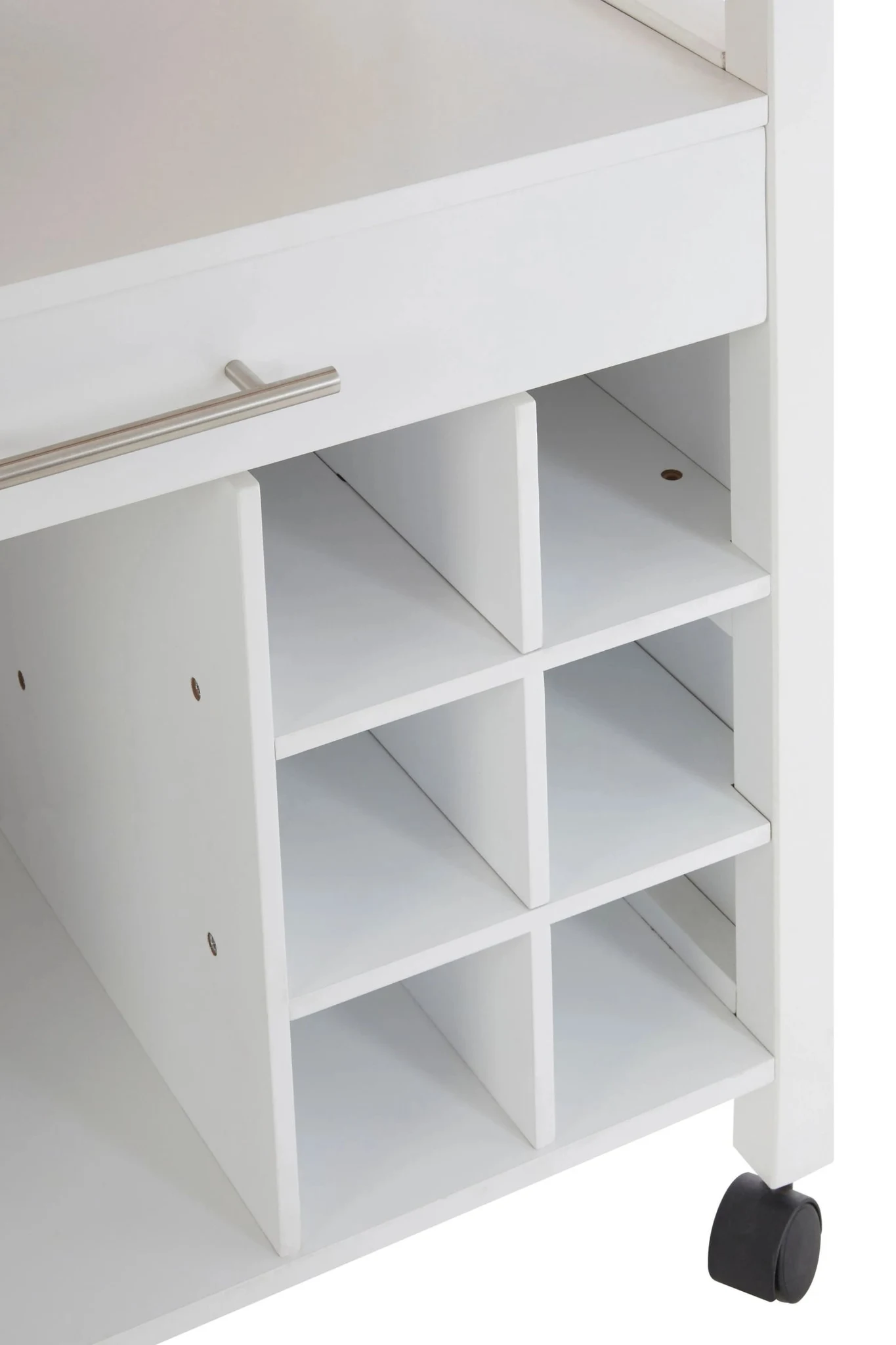 Harlow White and Bamboo Top 1 Drawer Kitchen Trolley - Furniture, photo 5 of 6